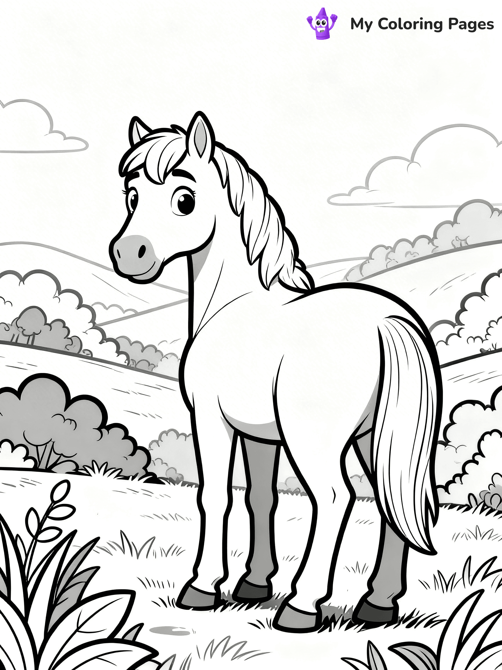 Realistic Horse Coloring Pages - 41