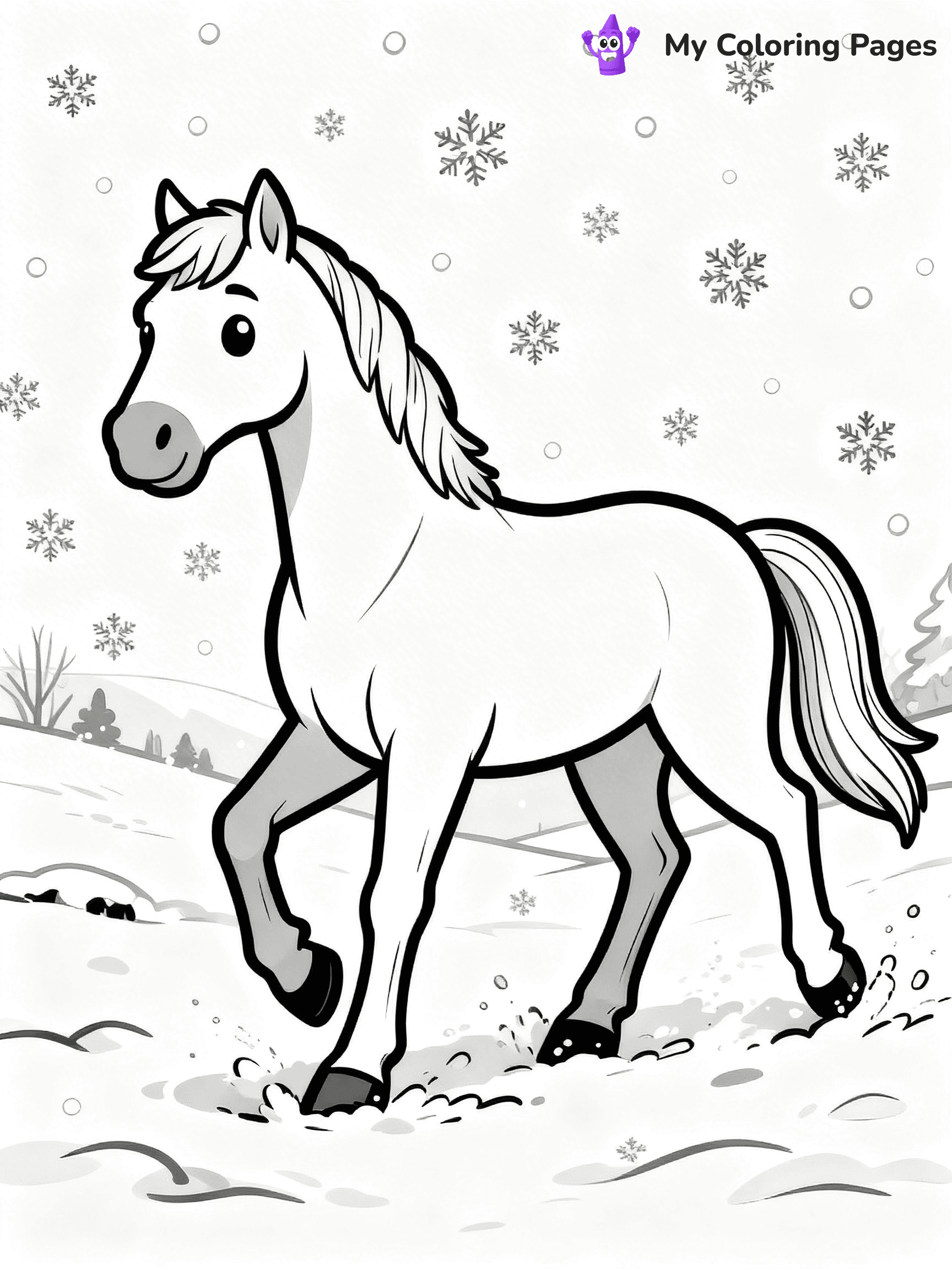 Realistic Horse Coloring Pages - 33
