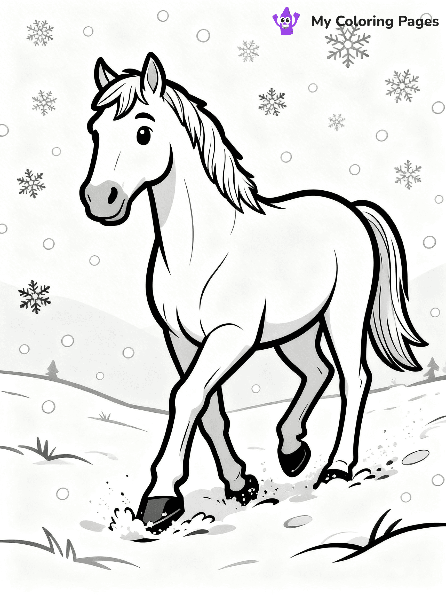 Realistic Horse Coloring Pages - 28