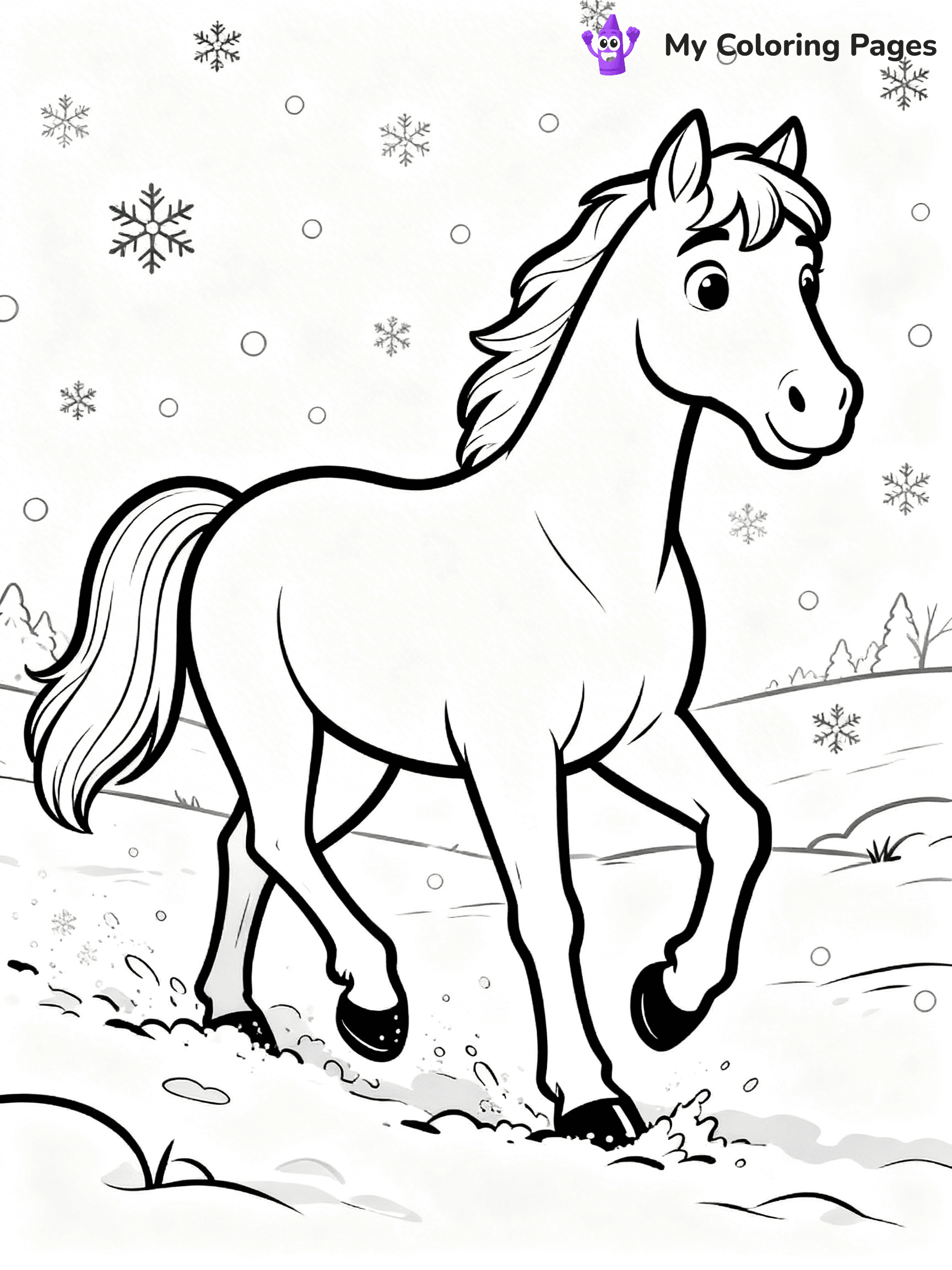 Realistic Horse Coloring Pages - 27