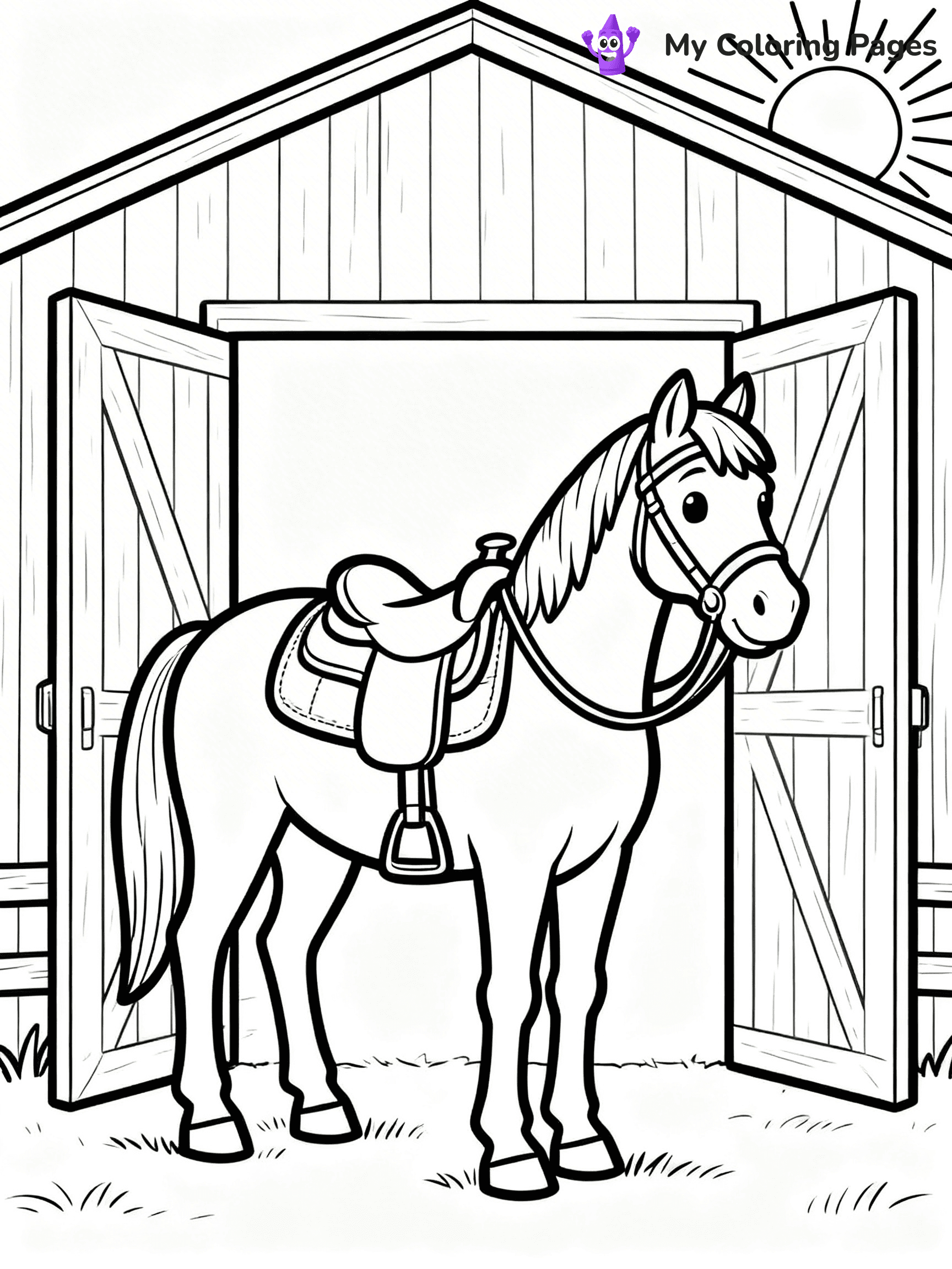 Realistic Horse Coloring Pages - 26