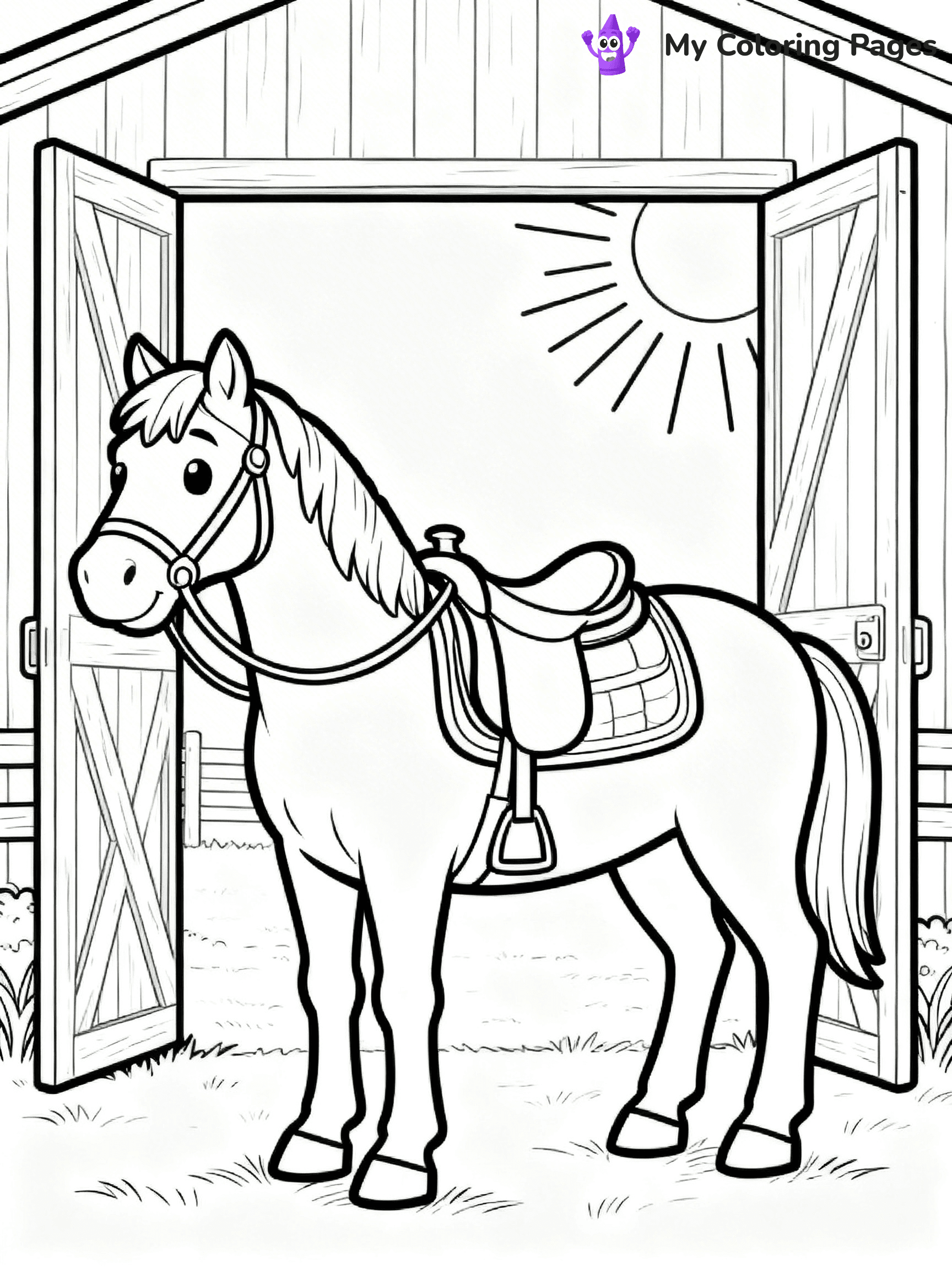 Realistic Horse Coloring Pages - 25