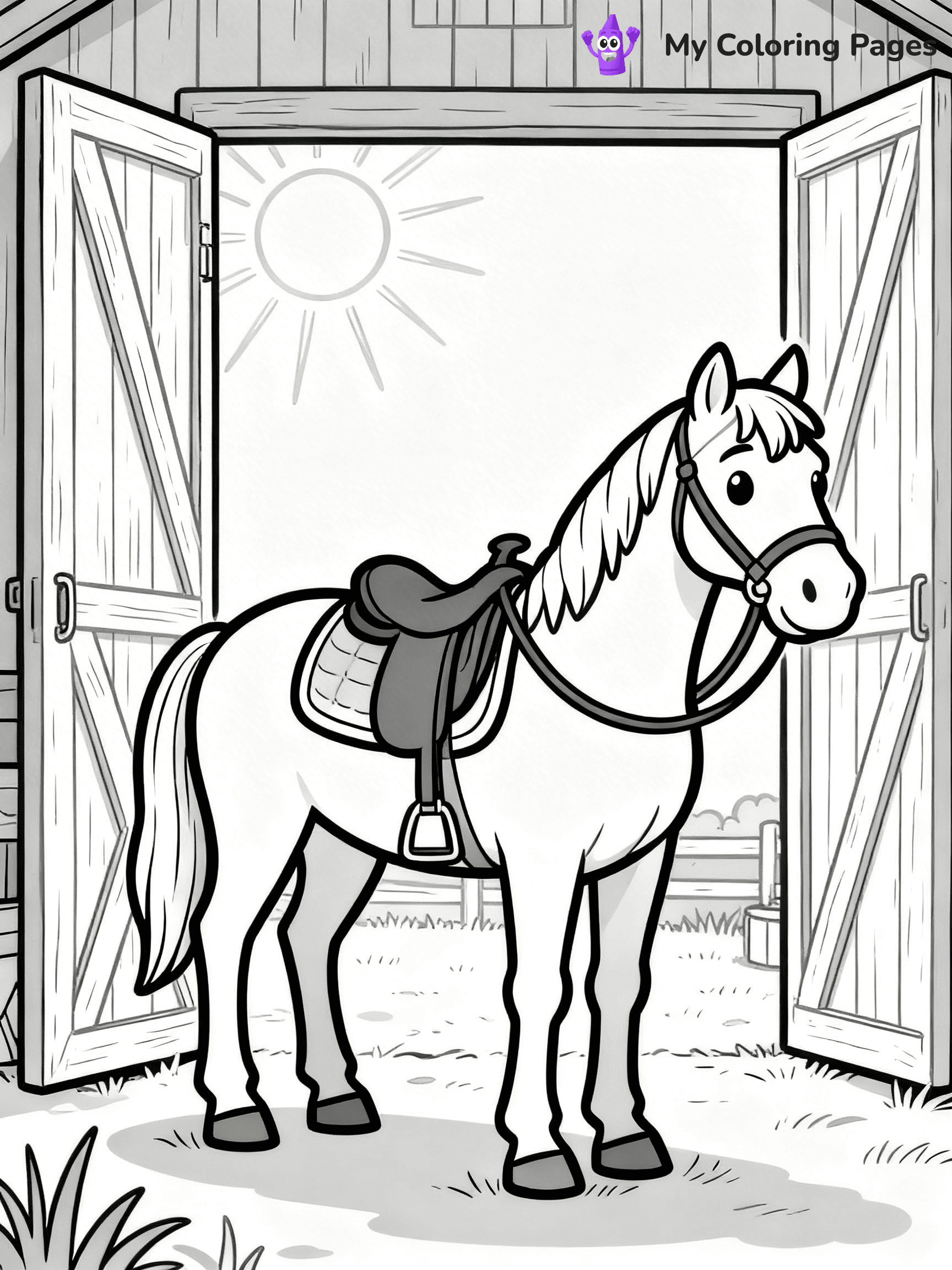 Realistic Horse Coloring Pages - 24