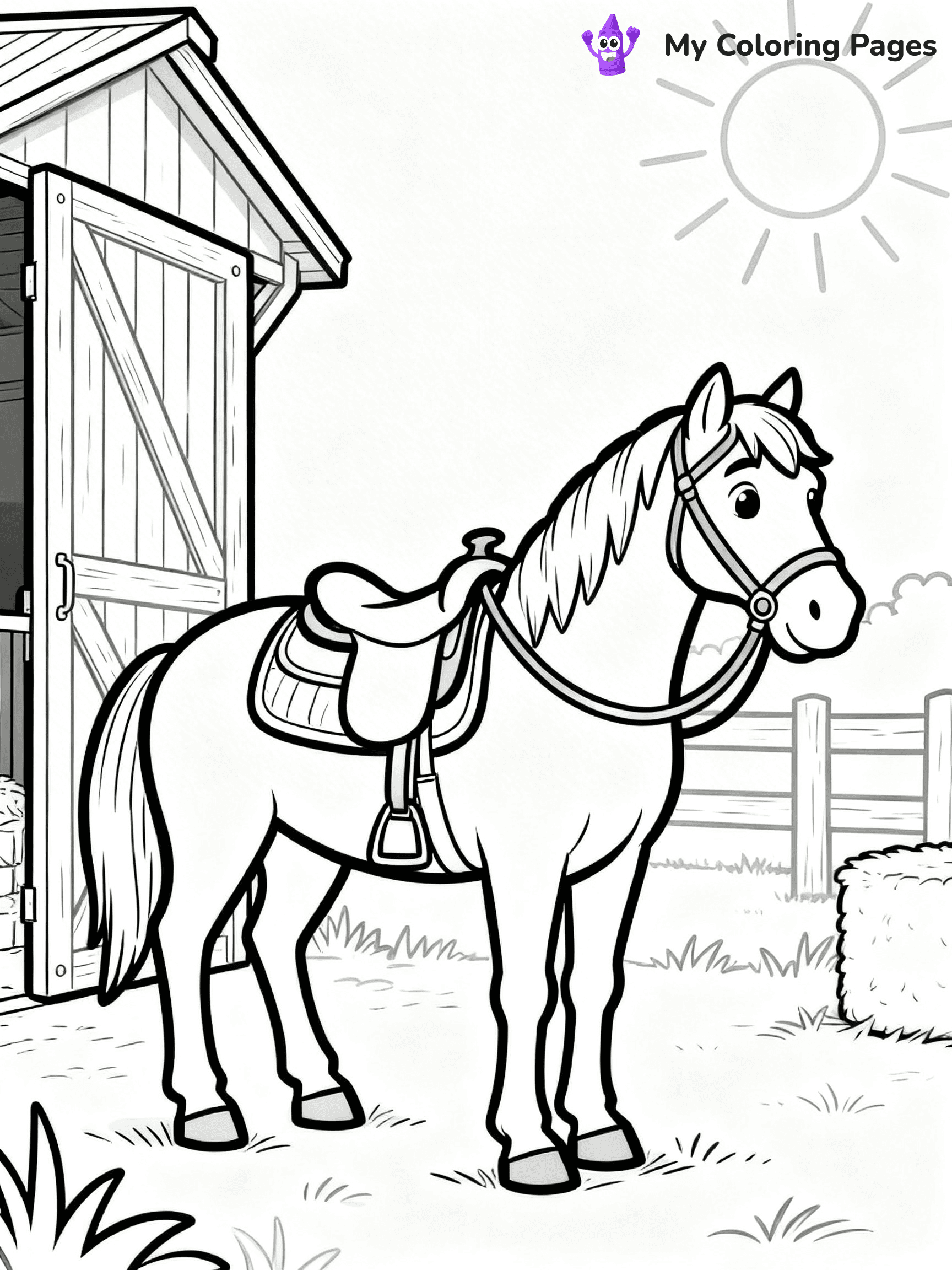 Realistic Horse Coloring Pages - 23