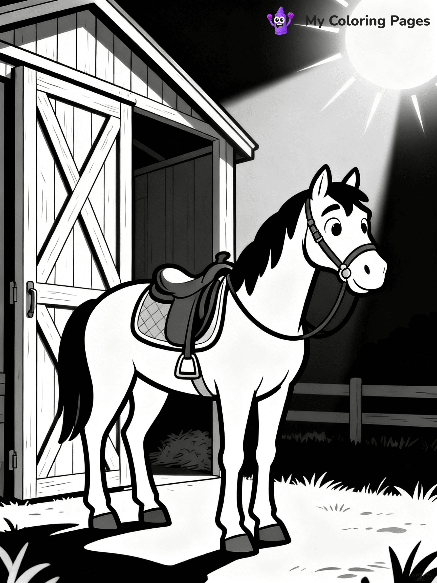 Realistic Horse Coloring Pages - 22