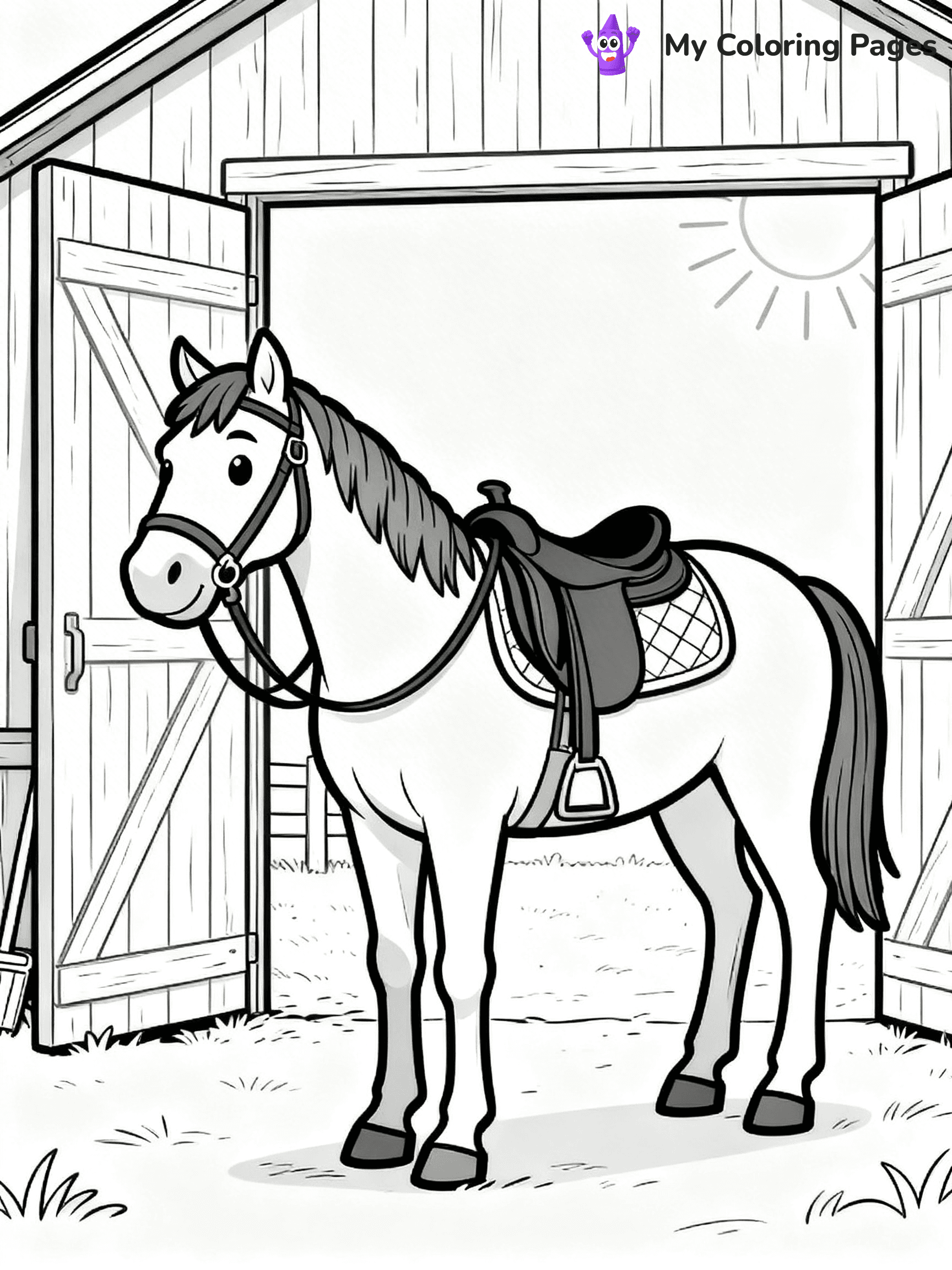 Realistic Horse Coloring Pages - 21