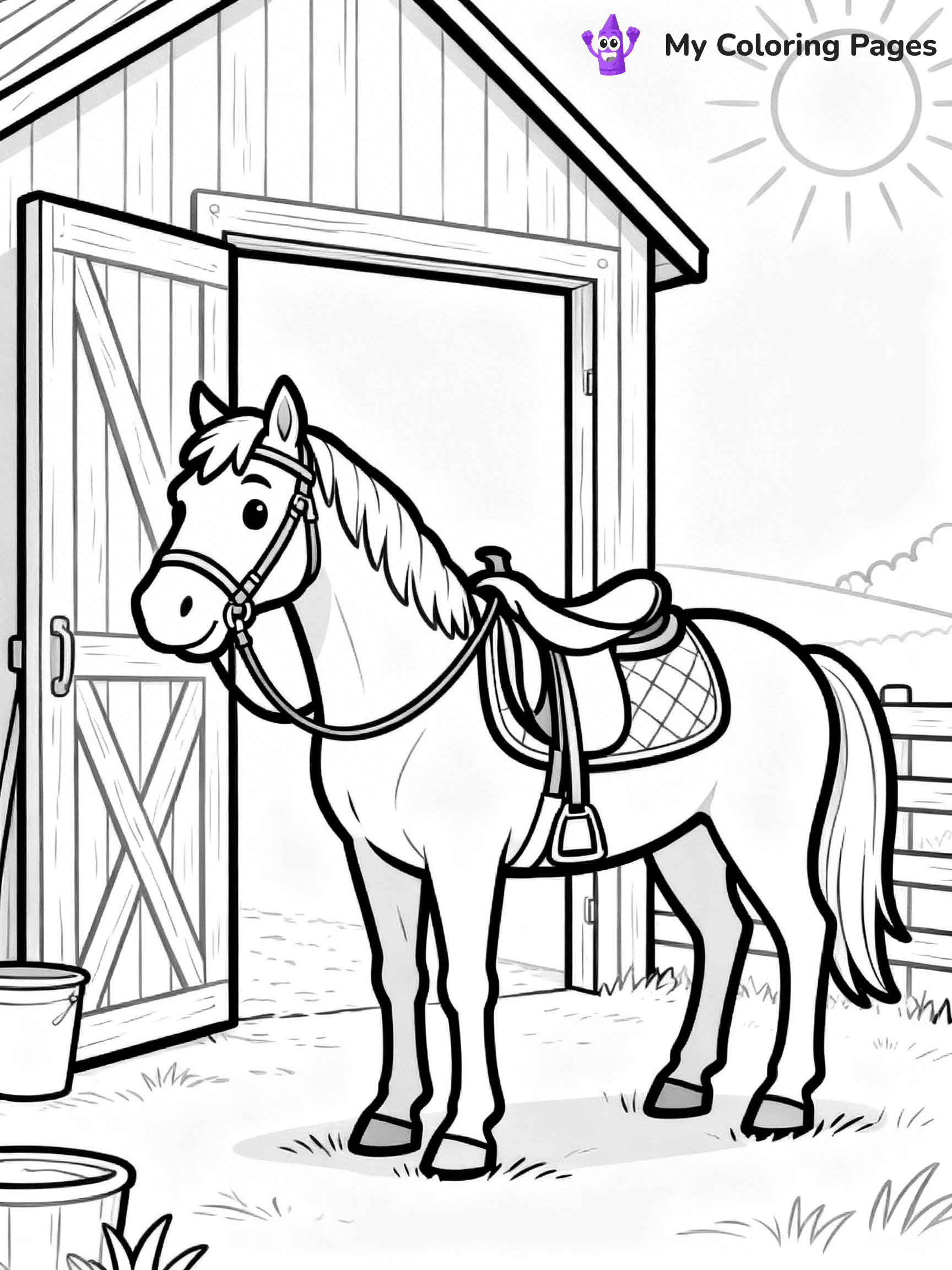 Realistic Horse Coloring Pages - 20