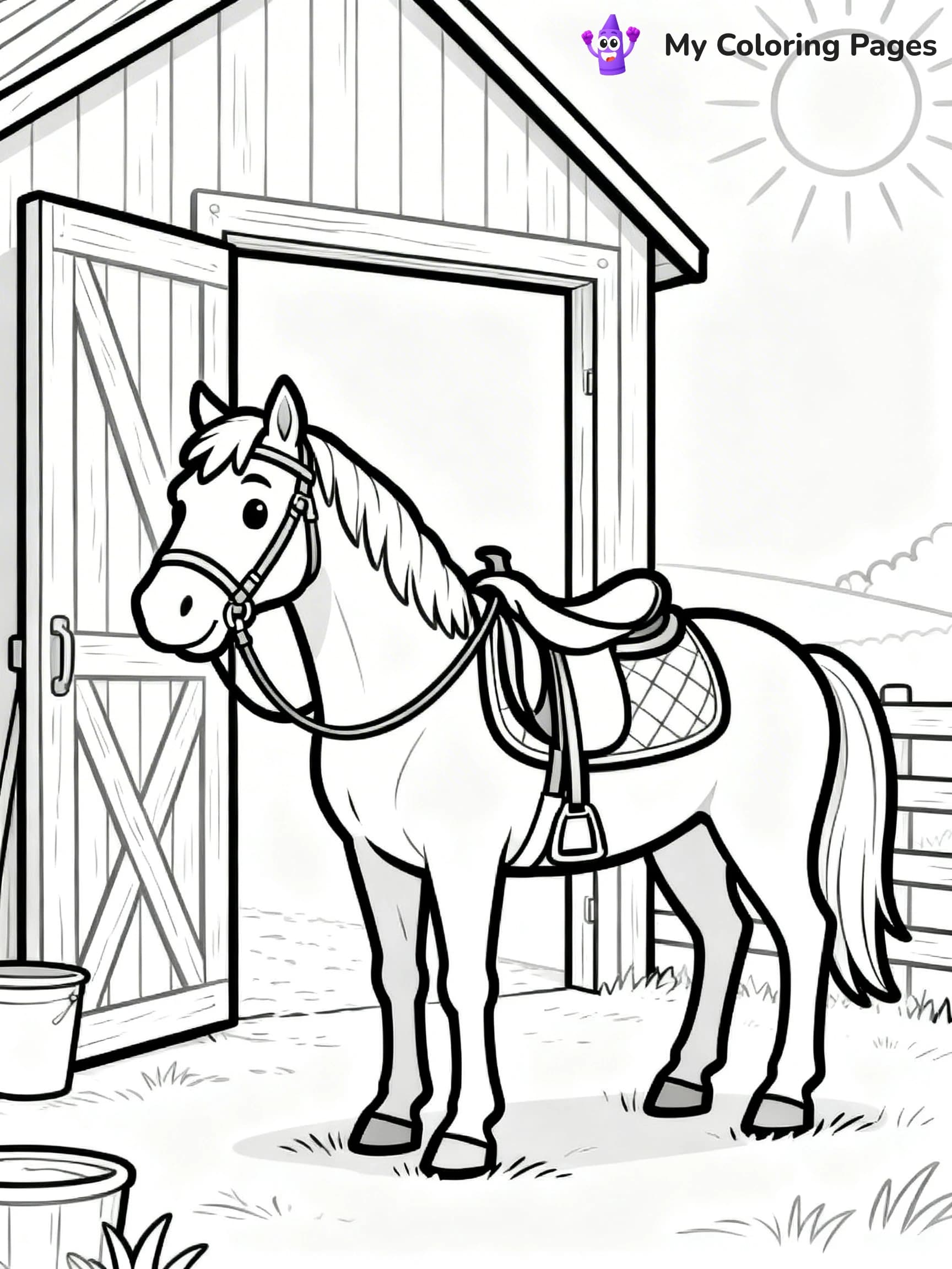 Realistic Horse Coloring Pages - 20