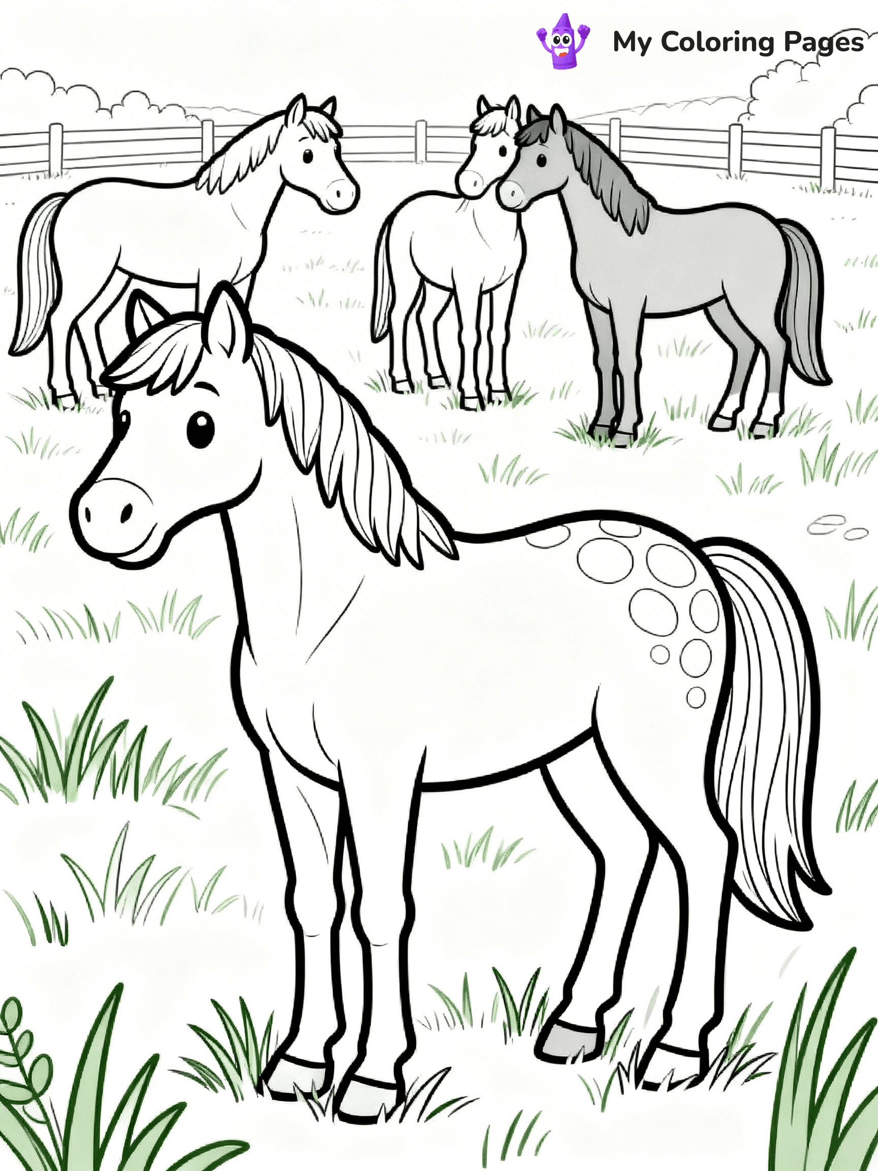 Realistic Horse Coloring Pages - 19