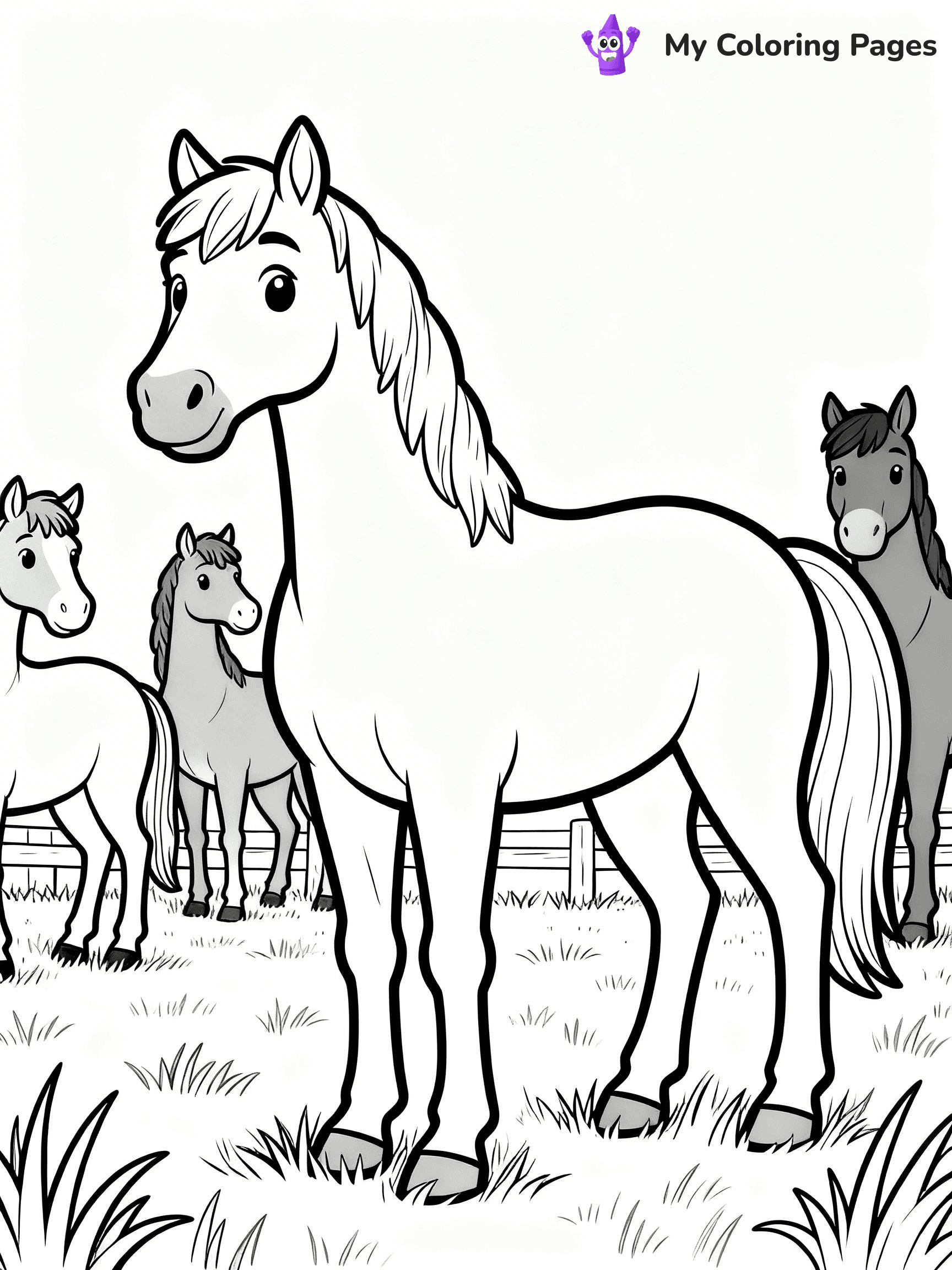 Realistic Horse Coloring Pages - 17