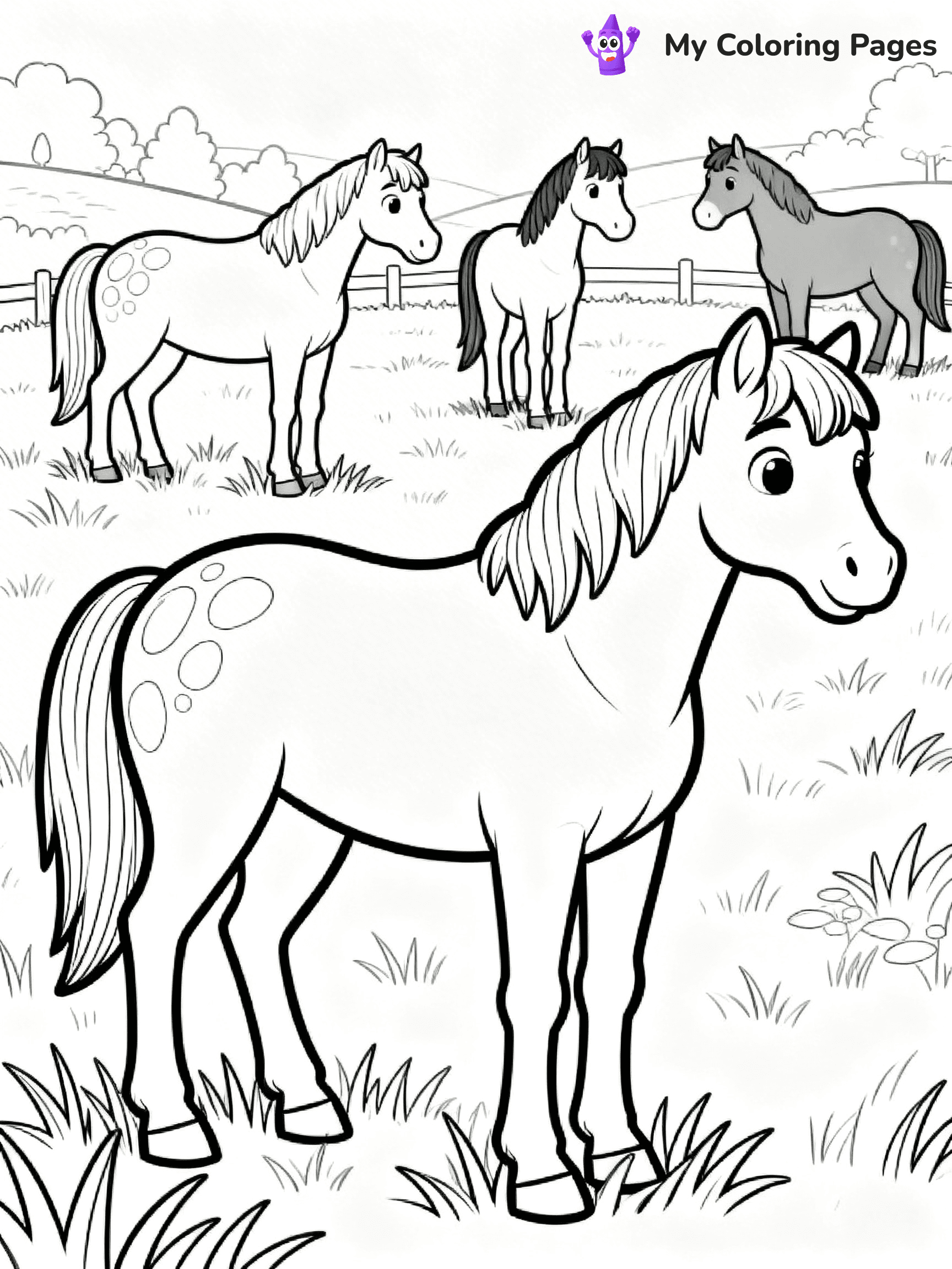 Realistic Horse Coloring Pages - 16