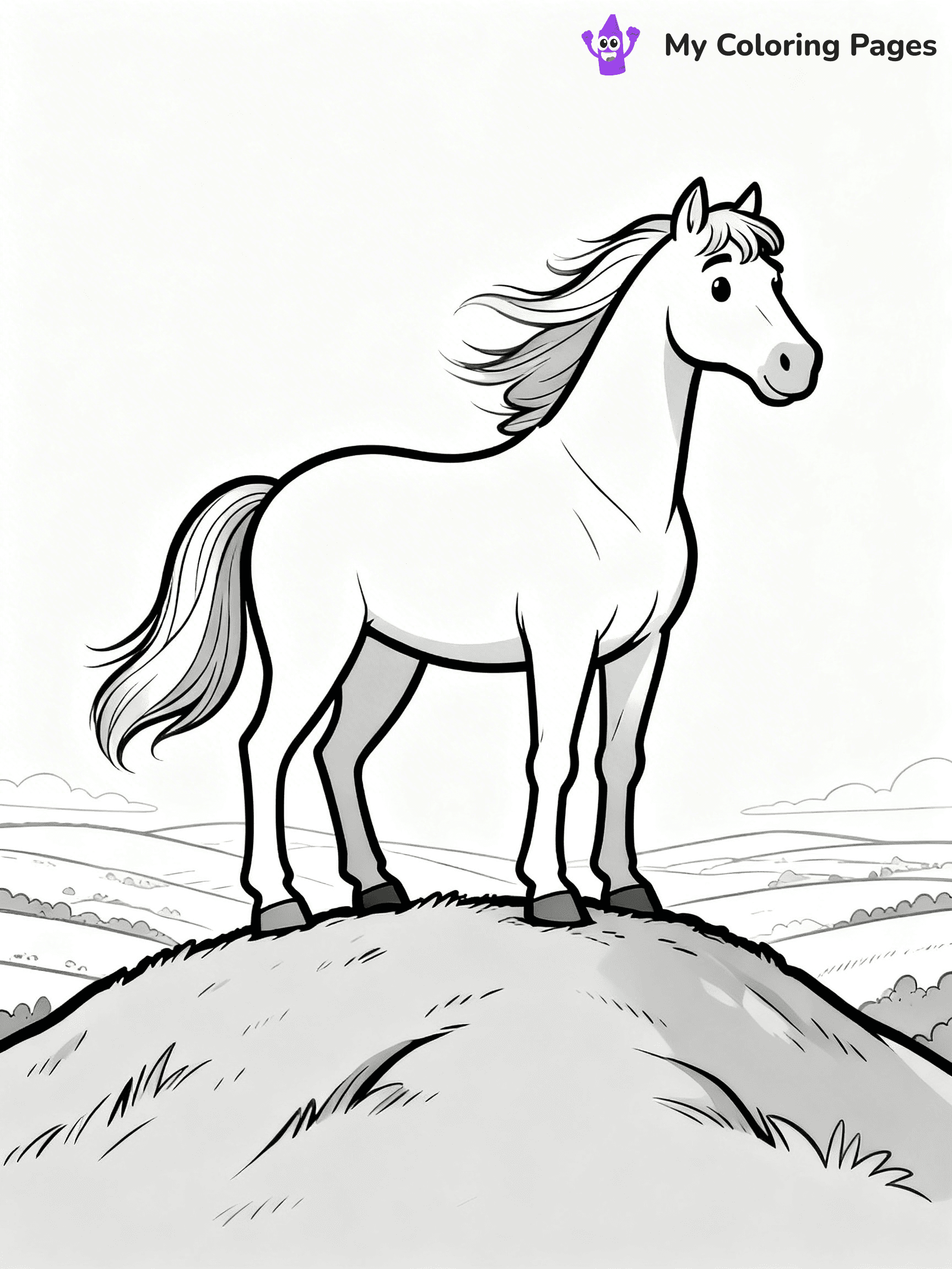 Realistic Horse Coloring Pages - 12