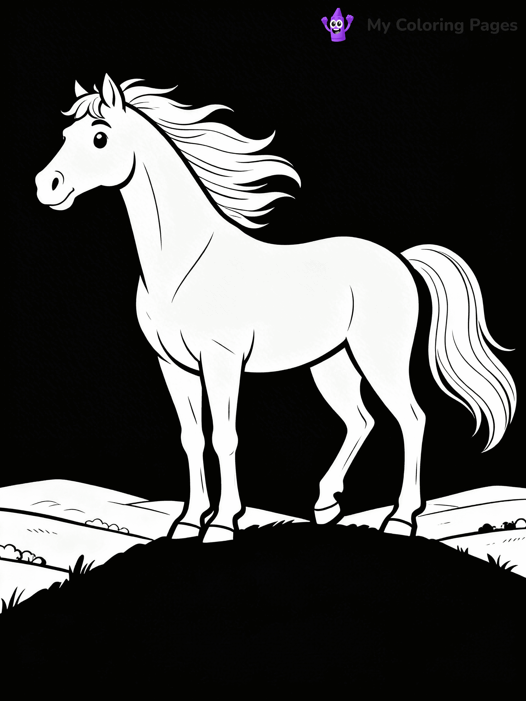 Realistic Horse Coloring Pages - 11