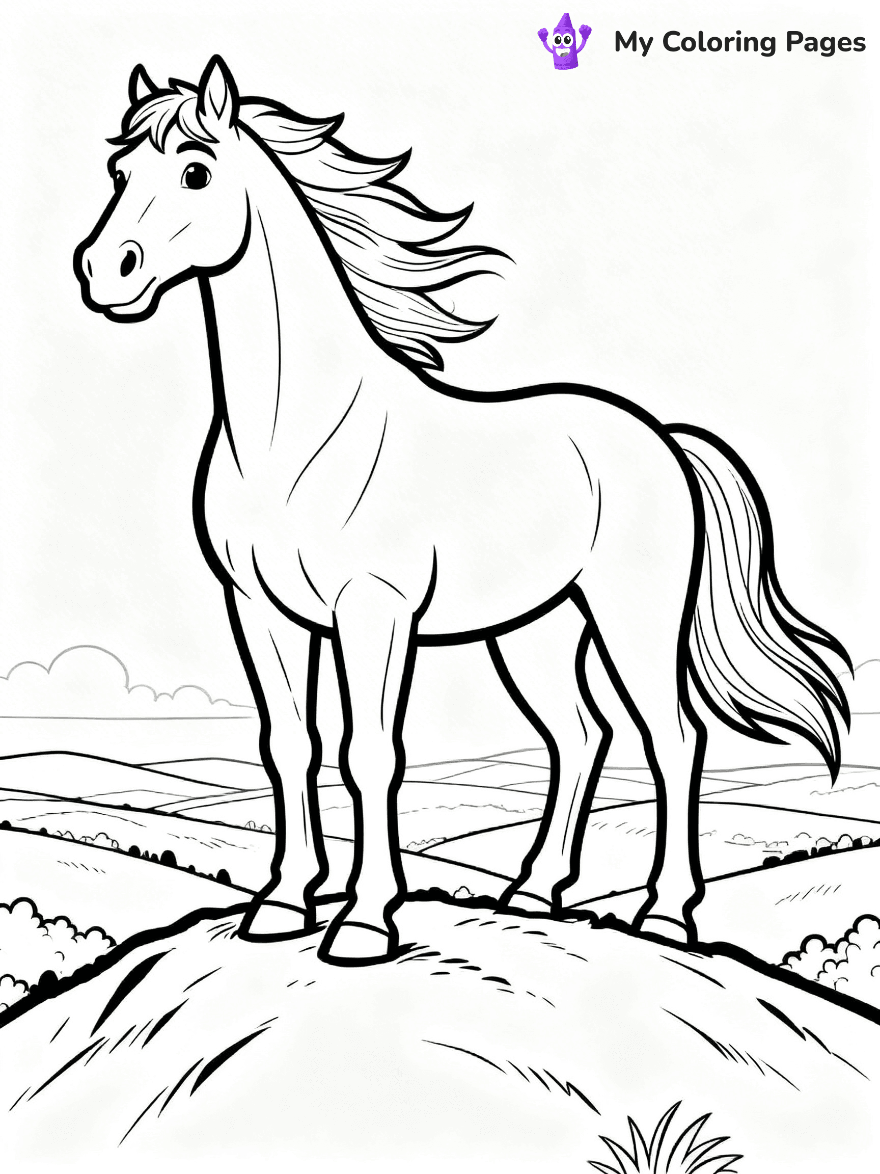 Realistic Horse Coloring Pages - 10