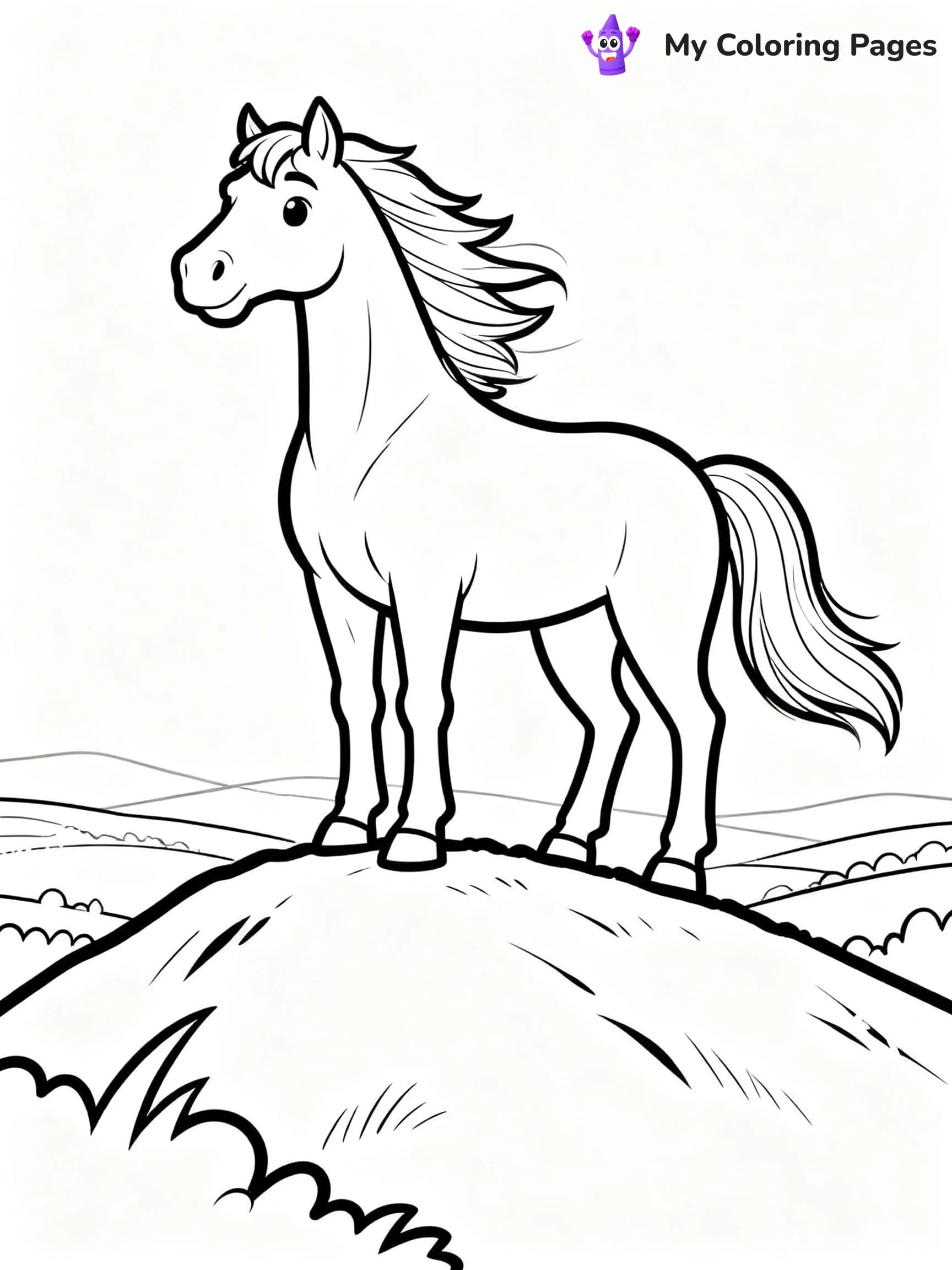 Realistic Horse Coloring Pages - 8