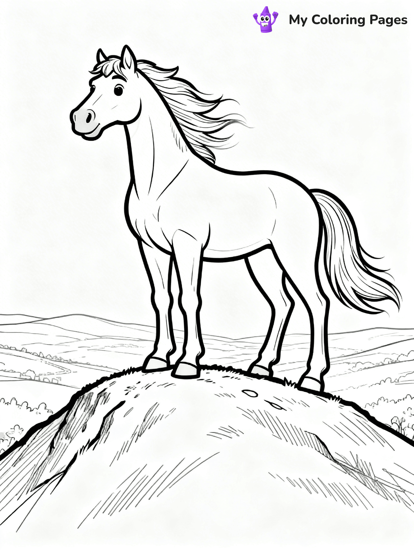 Realistic Horse Coloring Pages - 7