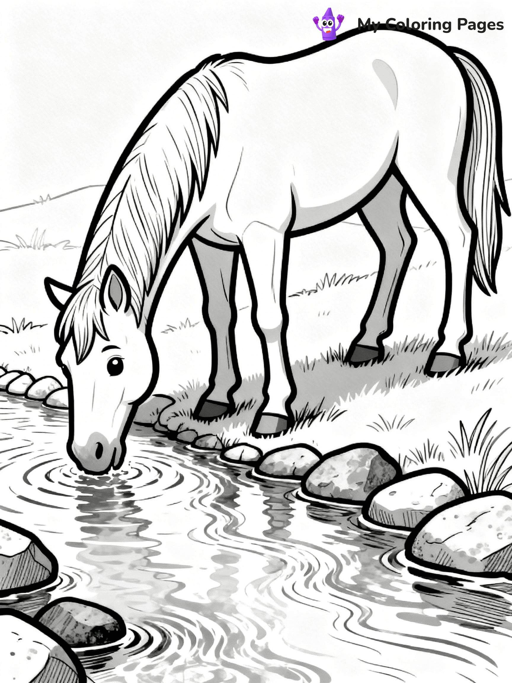 Realistic Horse Coloring Pages - 1