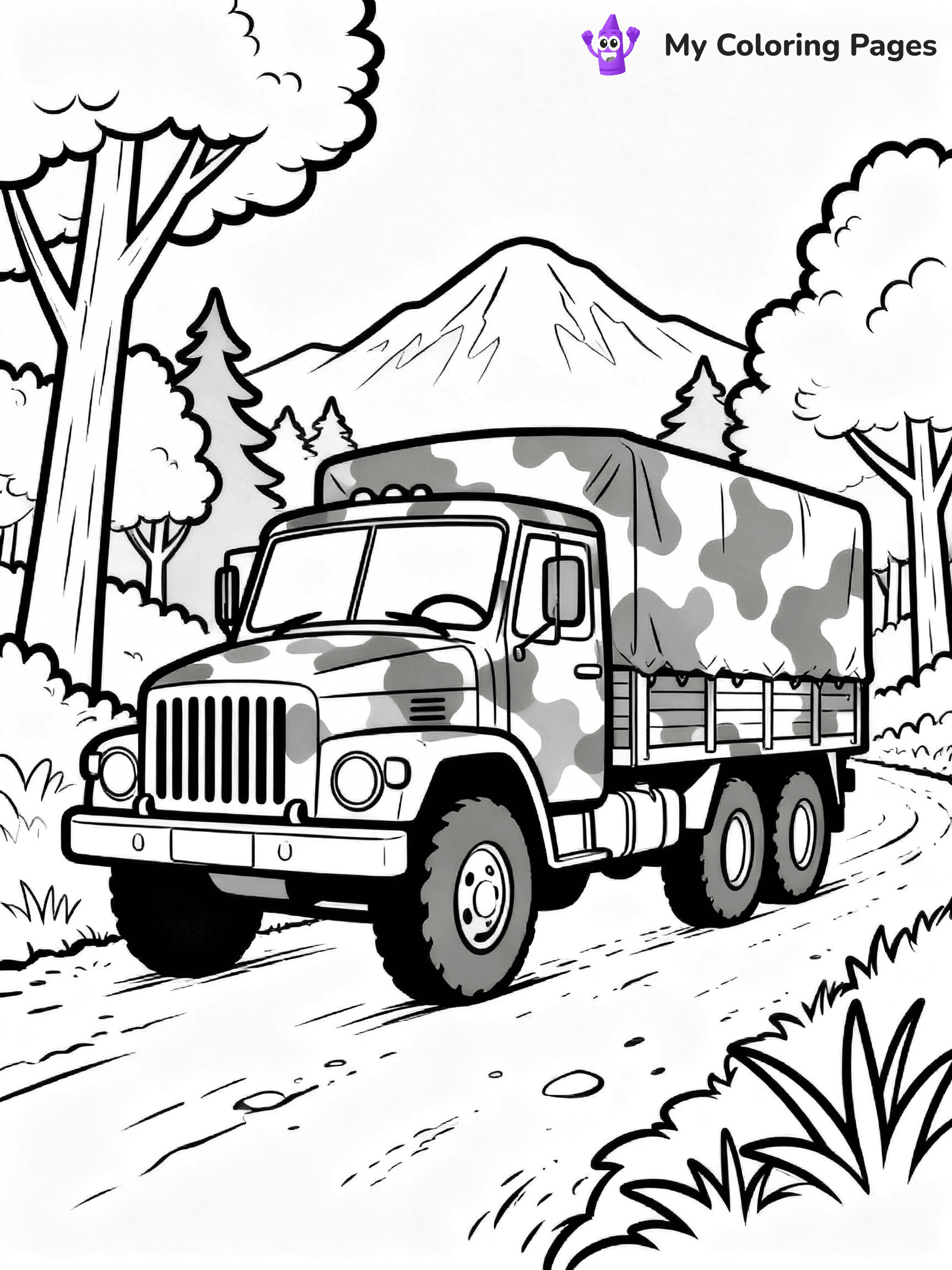 Army Truck Coloring Pages - 39