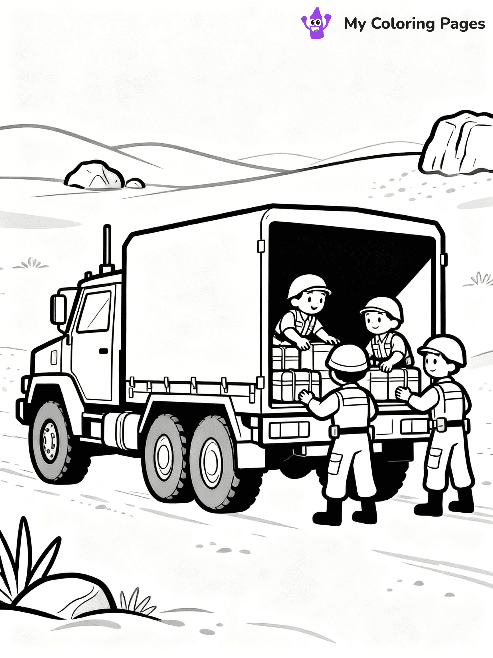 Army Truck Coloring Pages - 26