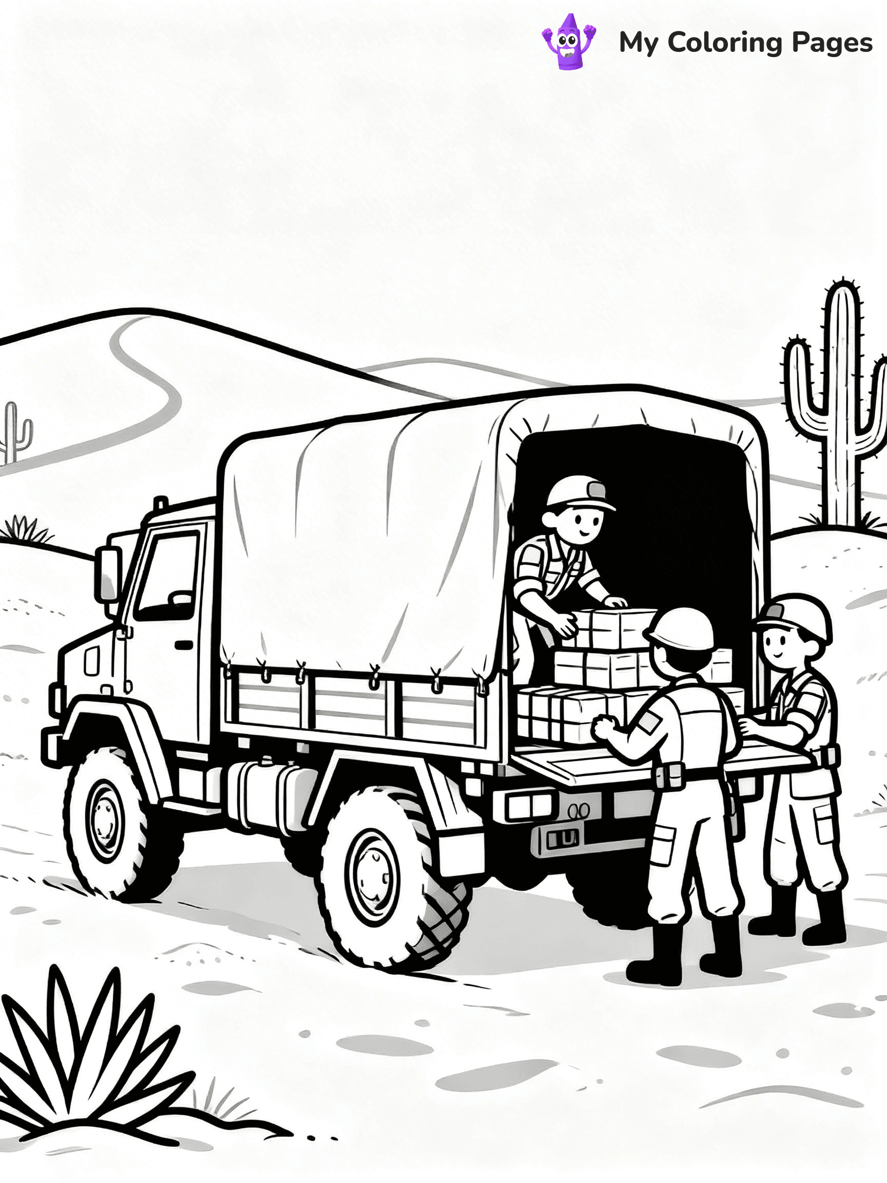 Army Truck Coloring Pages - 25