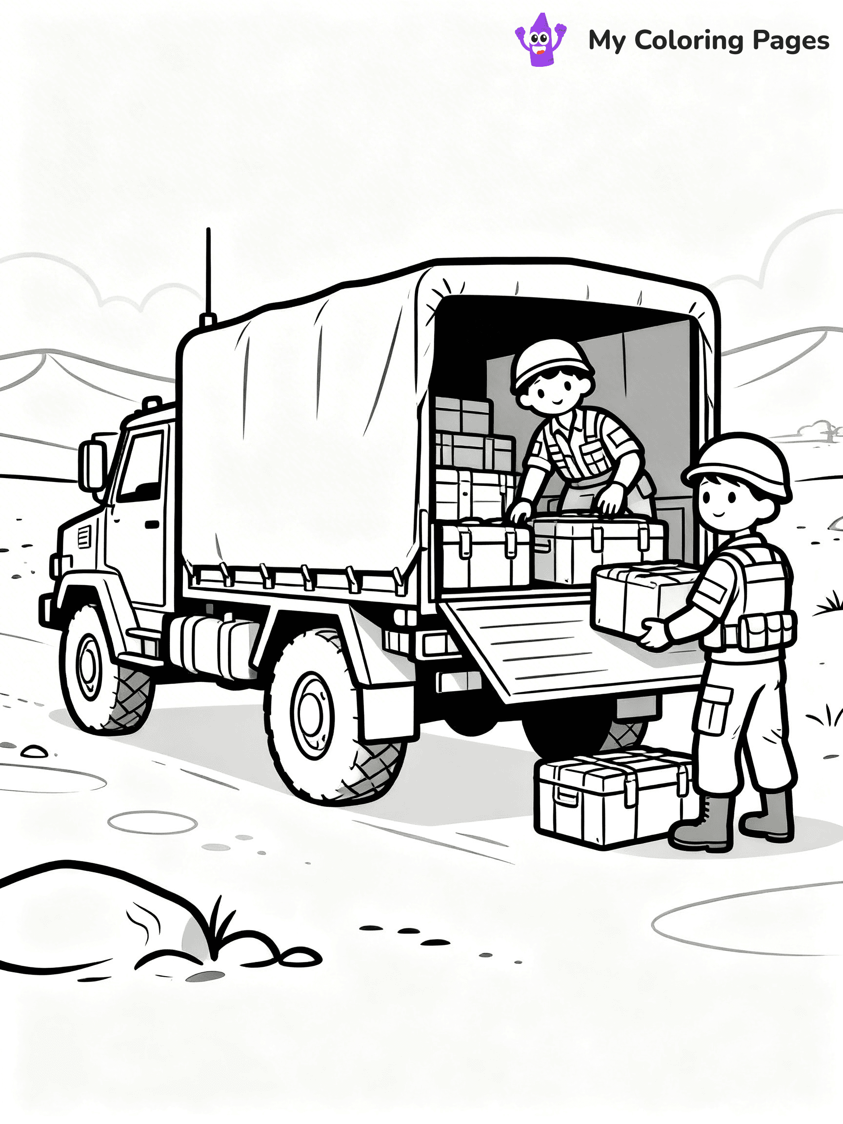 Army Truck Coloring Pages - 24