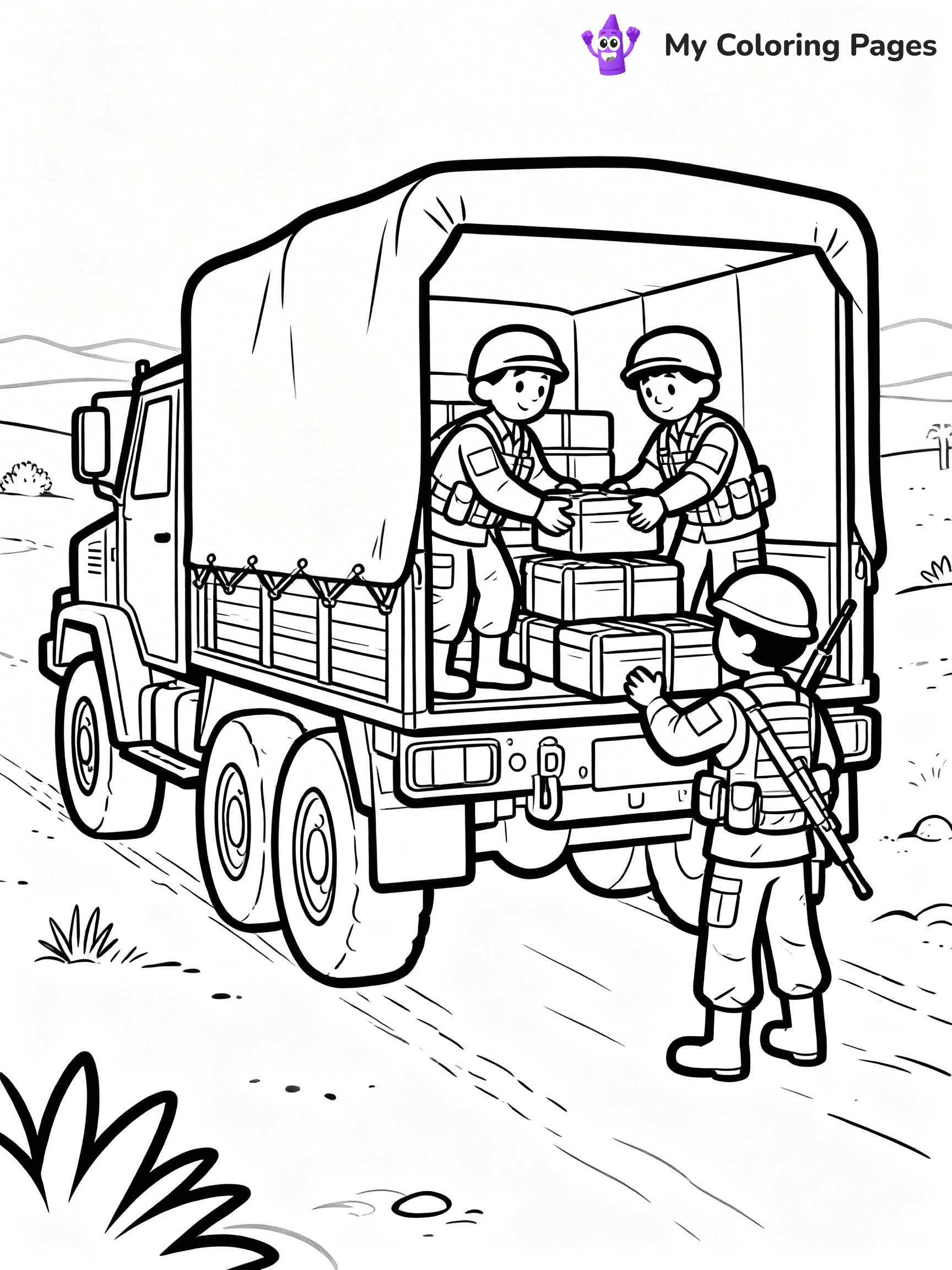 Army Truck Coloring Pages - 23