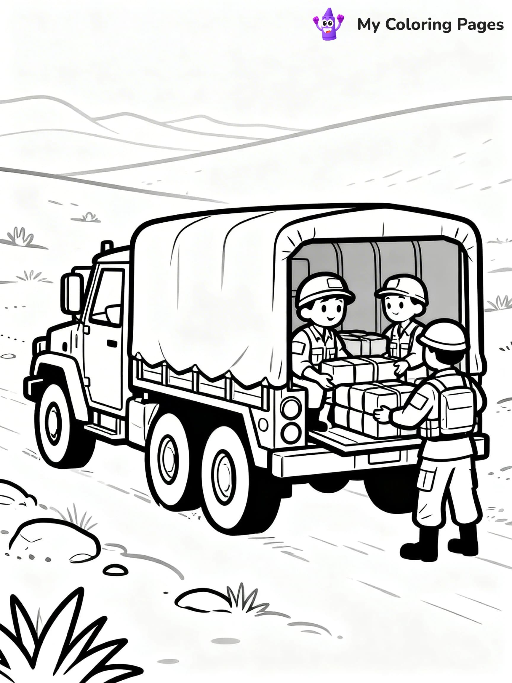 Army Truck Coloring Pages - 22