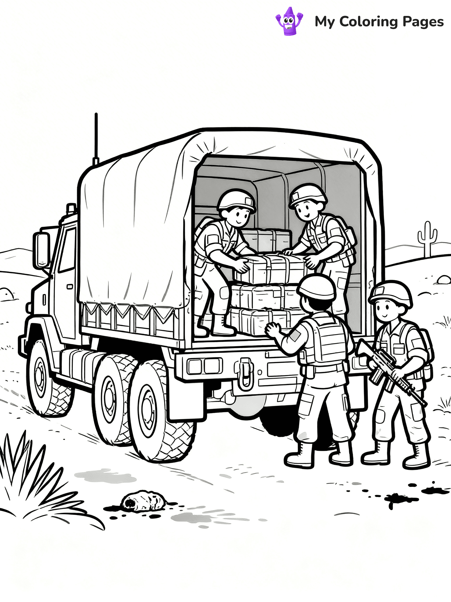 Army Truck Coloring Pages - 20