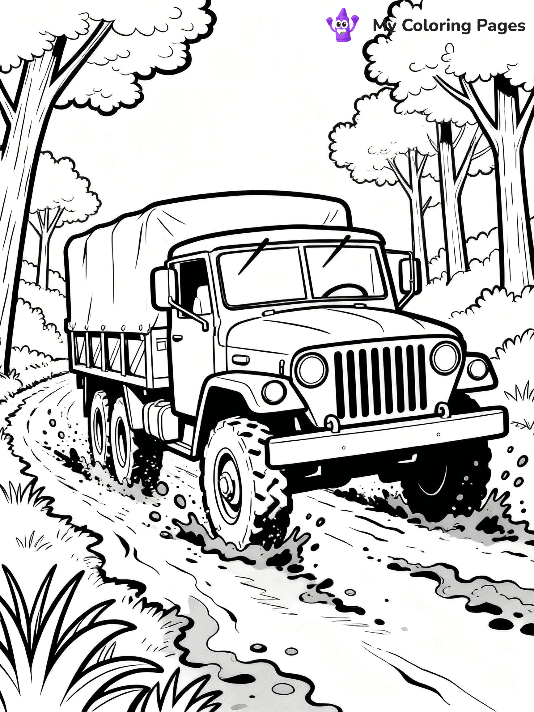 Army Truck Coloring Pages - 17