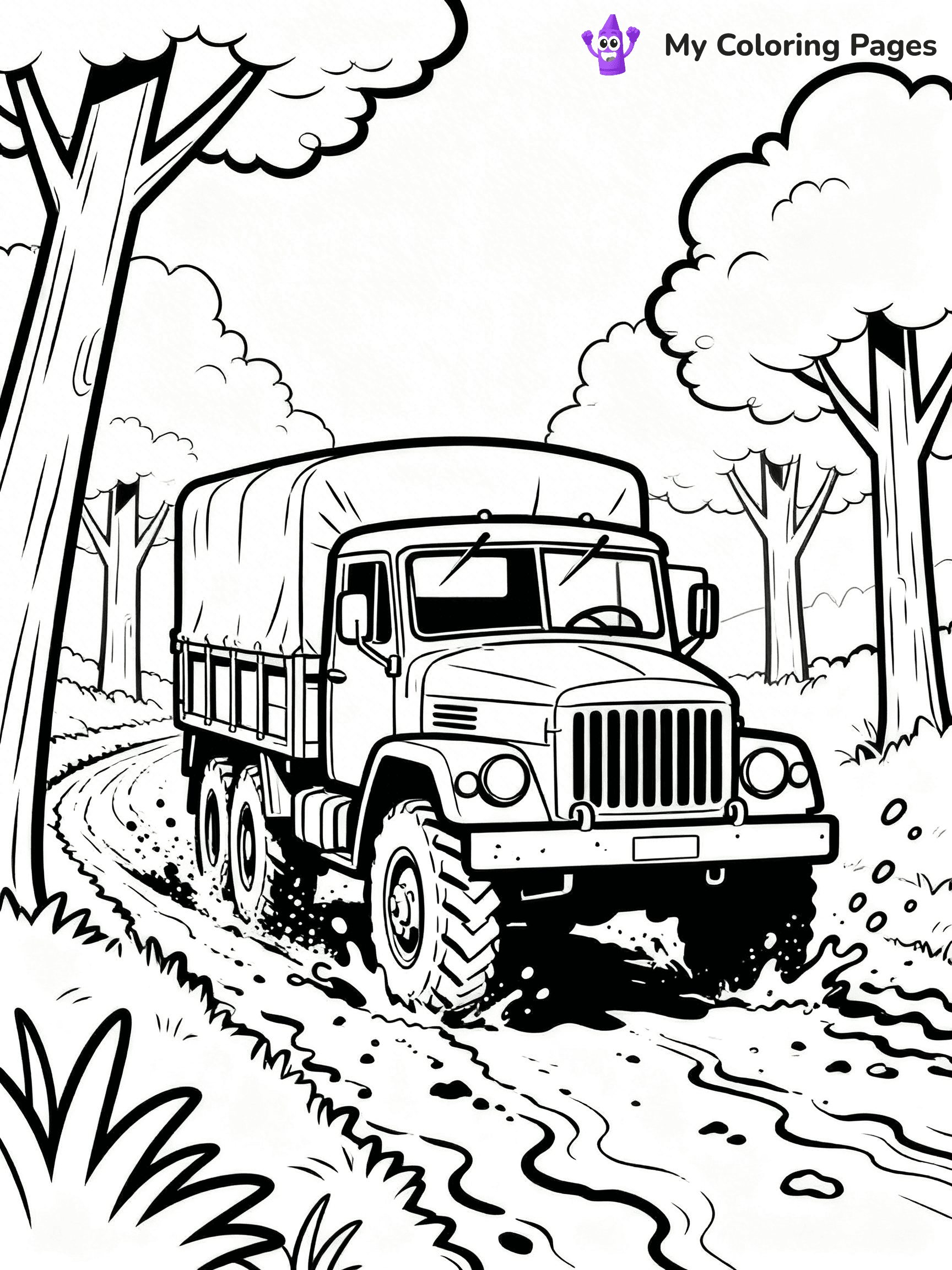 Army Truck Coloring Pages - 14