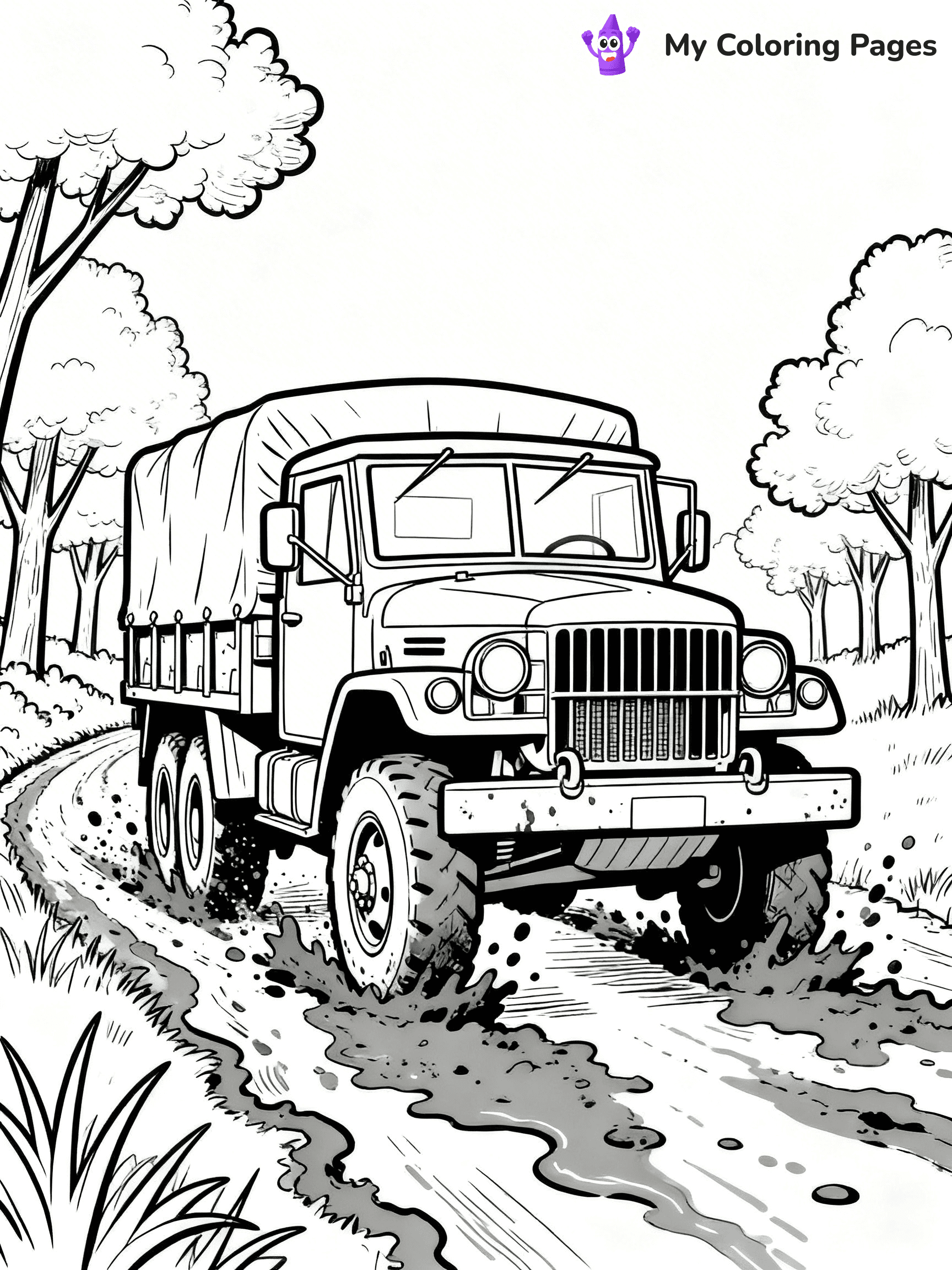 Army Truck Coloring Pages - 13