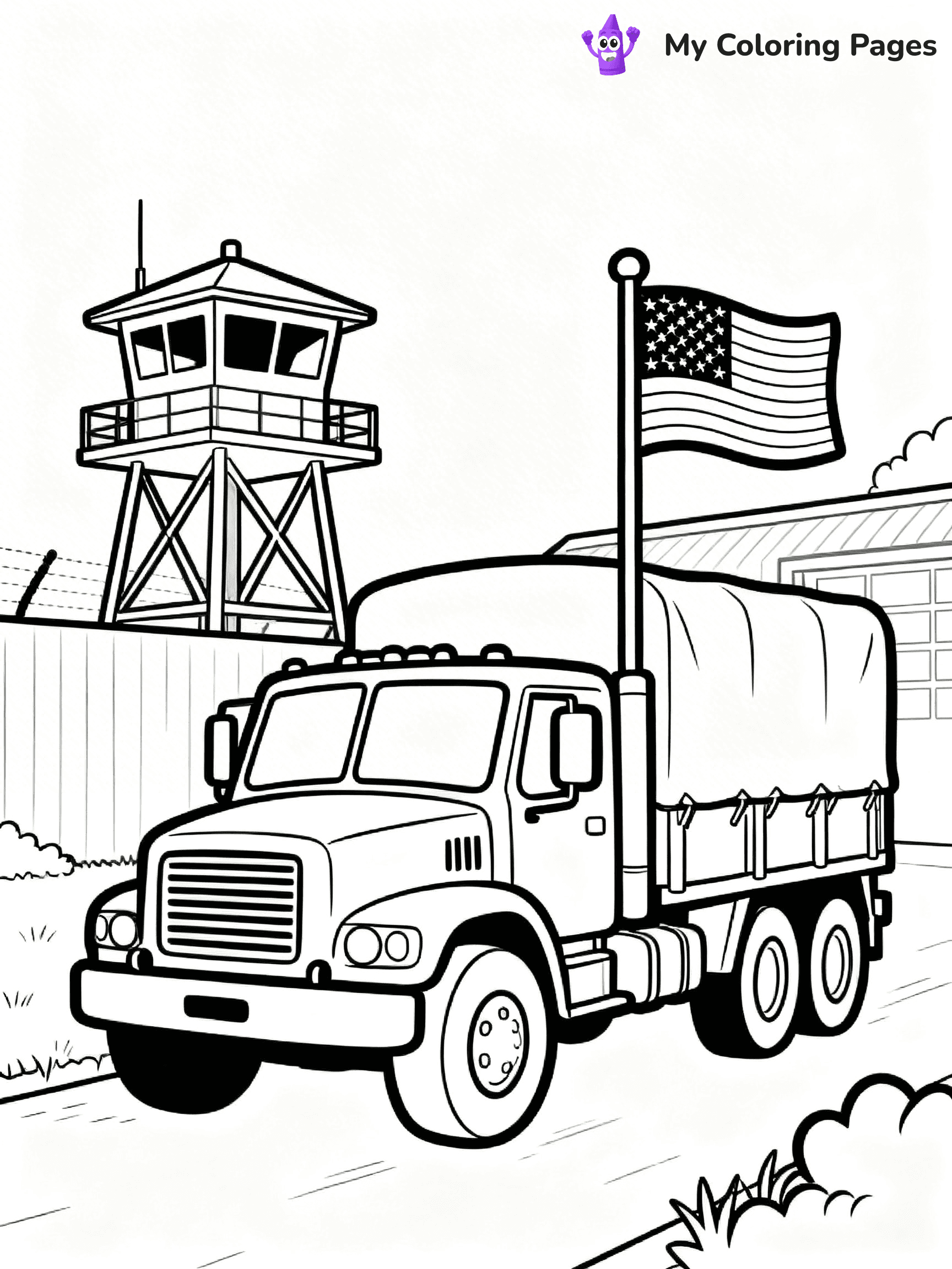 Army Truck Coloring Pages - 12