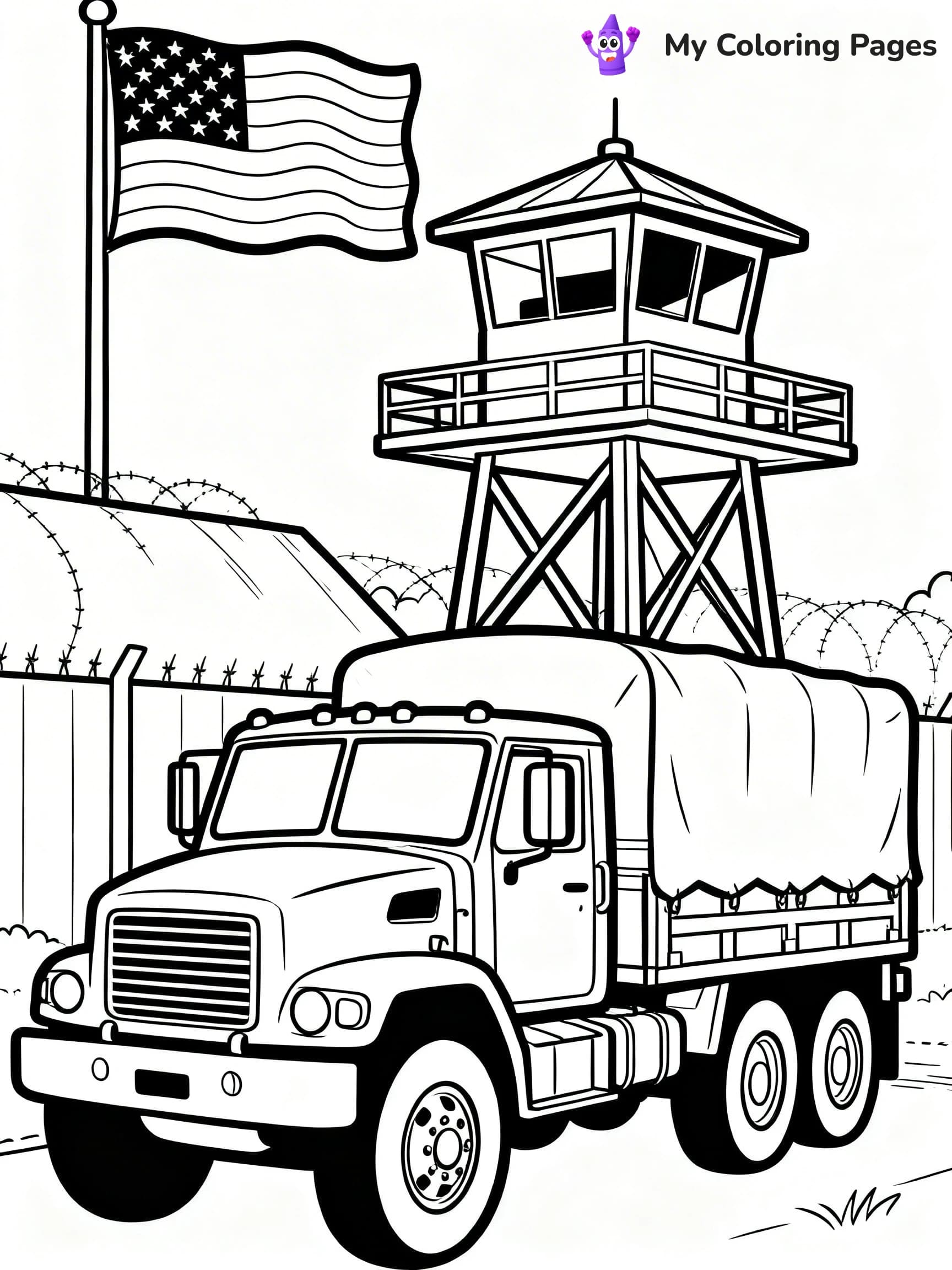 Army Truck Coloring Pages - 9