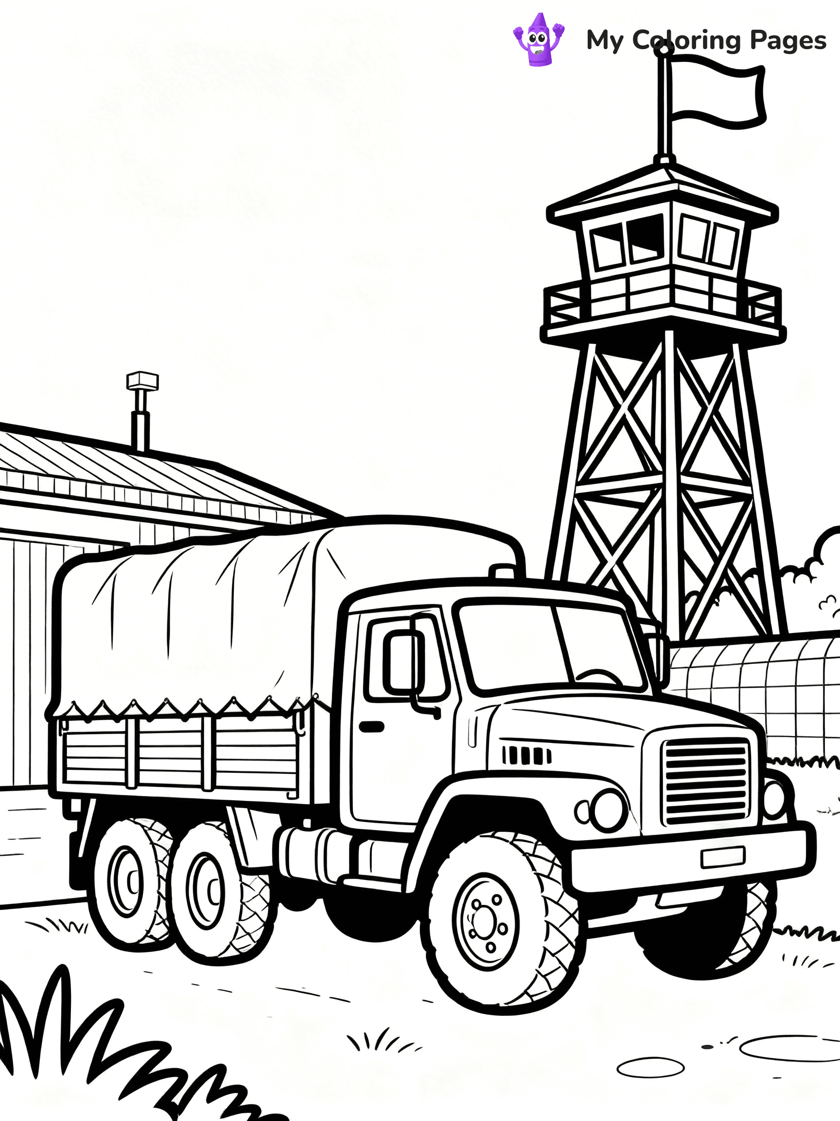 Army Truck Coloring Pages - 1