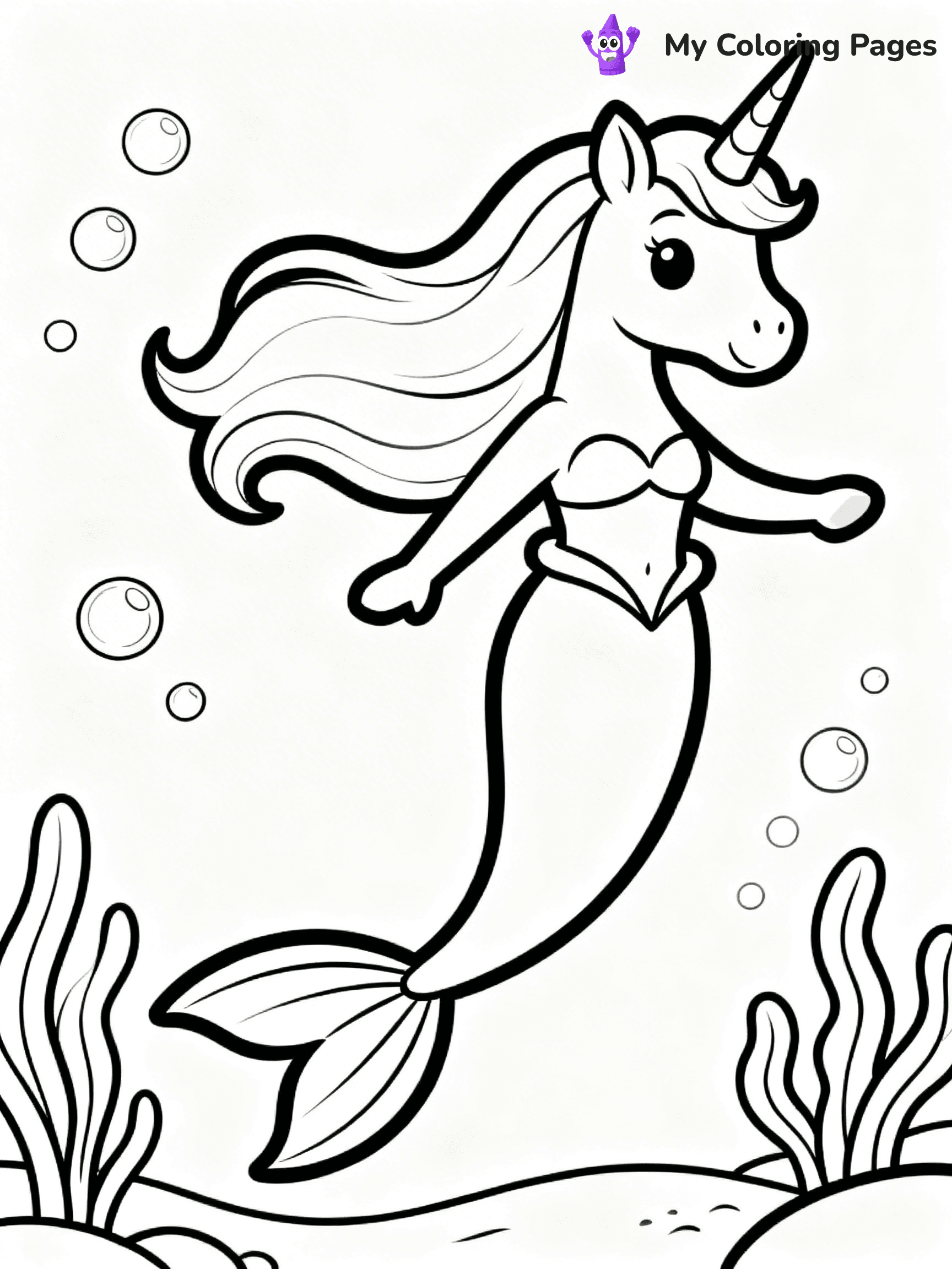 Unicorn Mermaid Coloring Pages - 29
