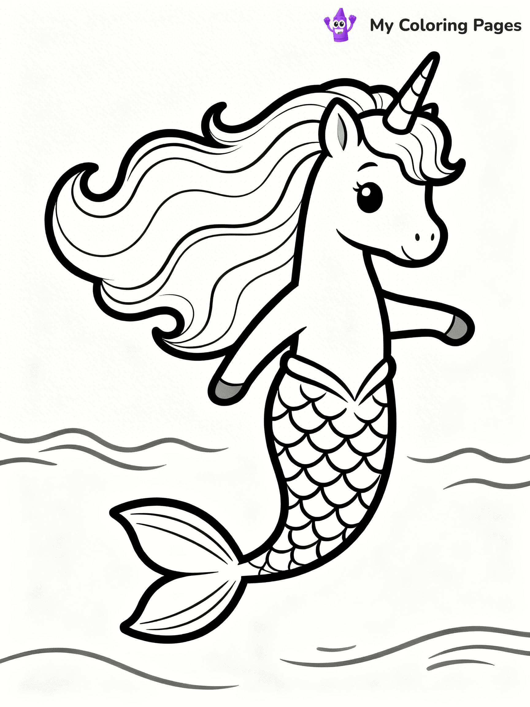 Unicorn Mermaid Coloring Pages - 28