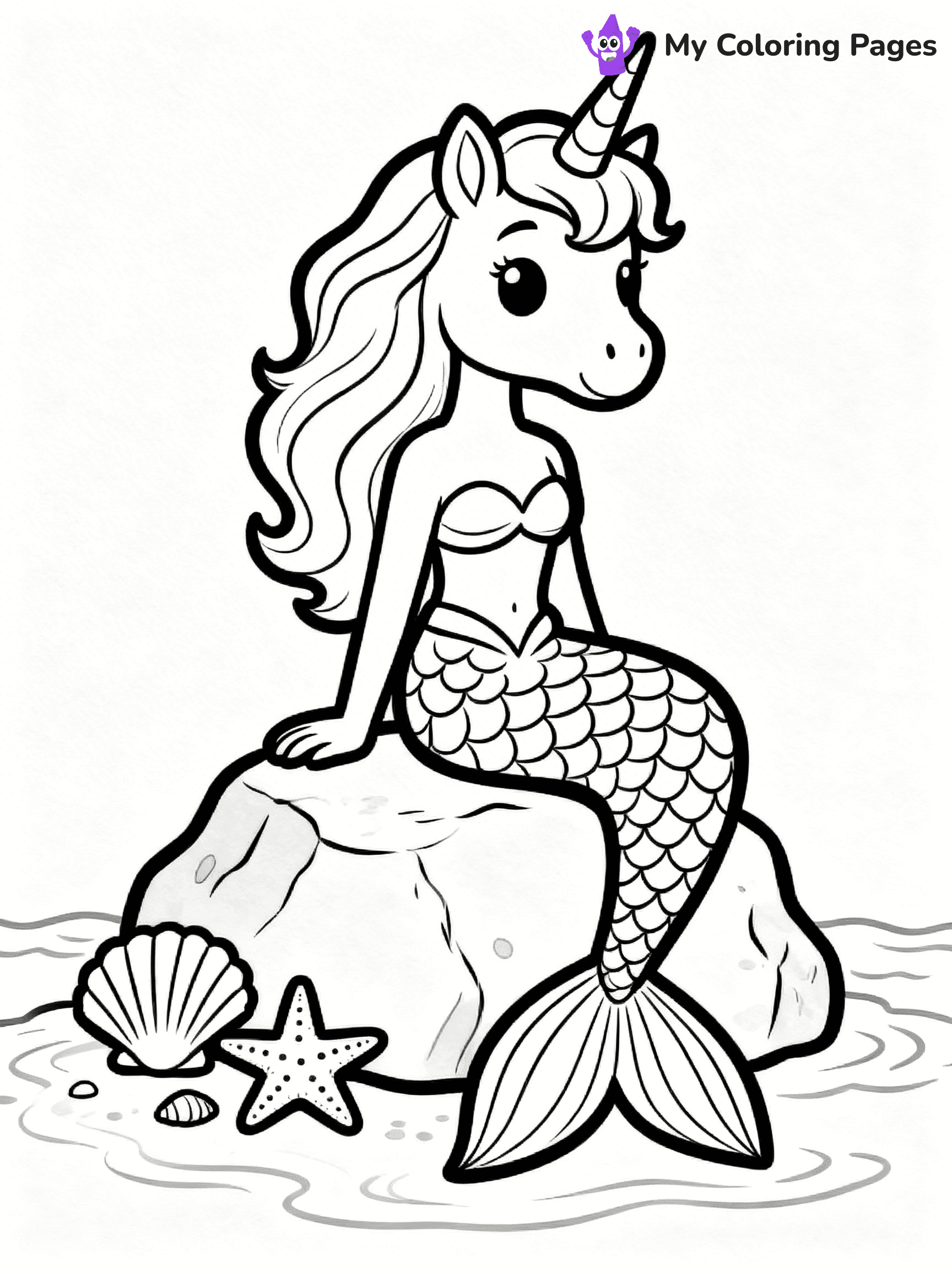 Unicorn Mermaid Coloring Pages - 26
