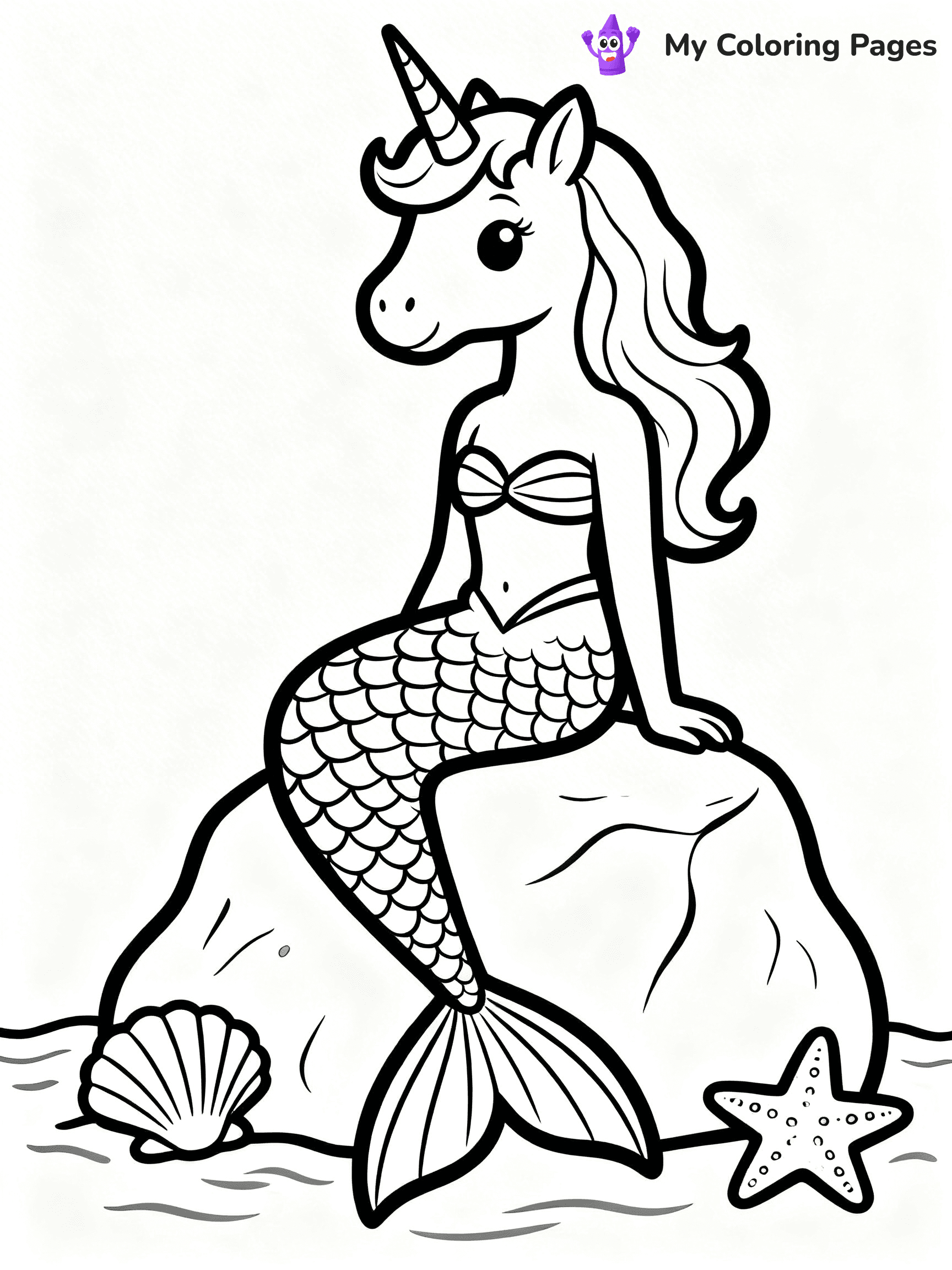 Unicorn Mermaid Coloring Pages - 25
