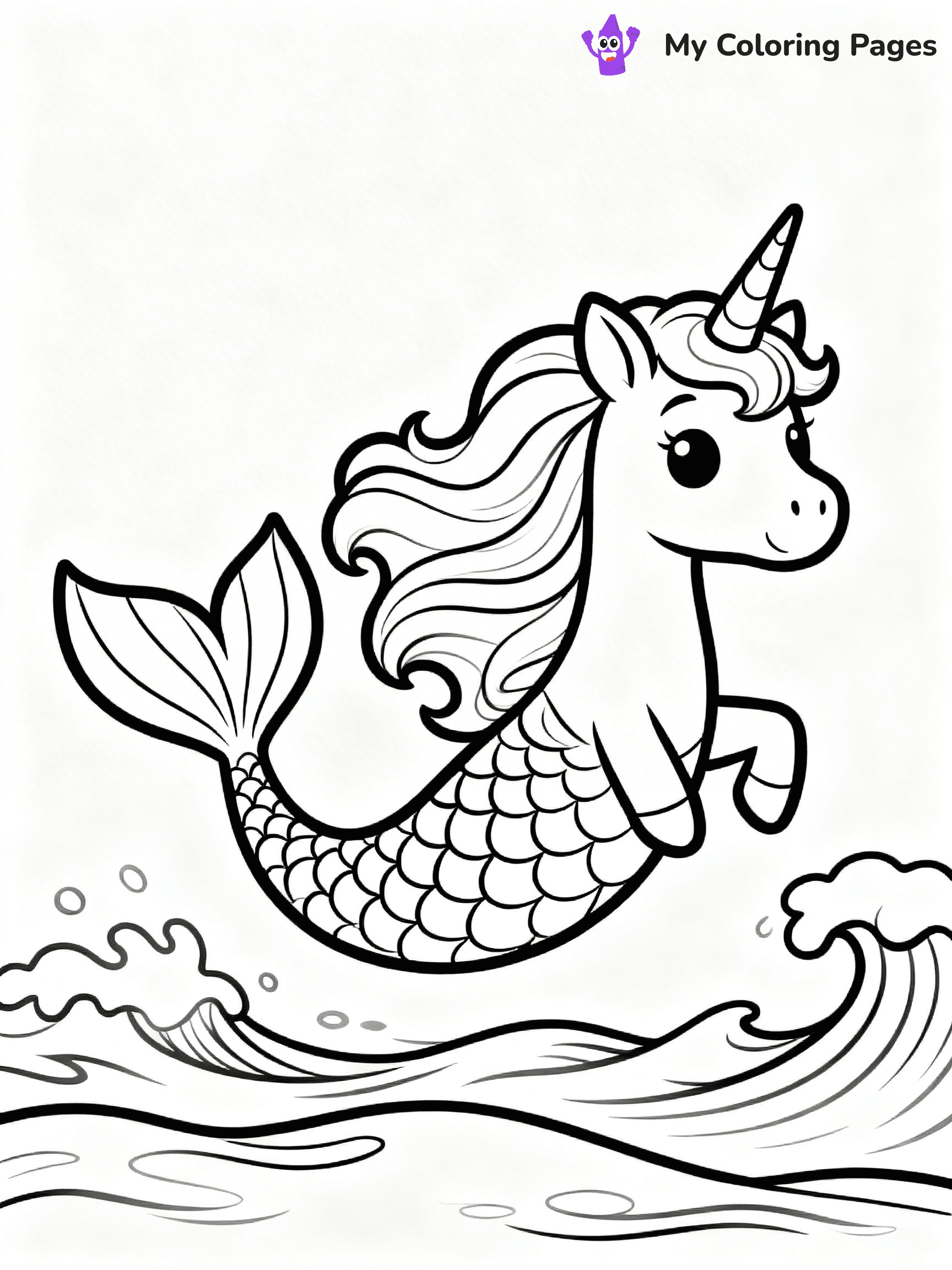 Unicorn Mermaid Coloring Pages - 24
