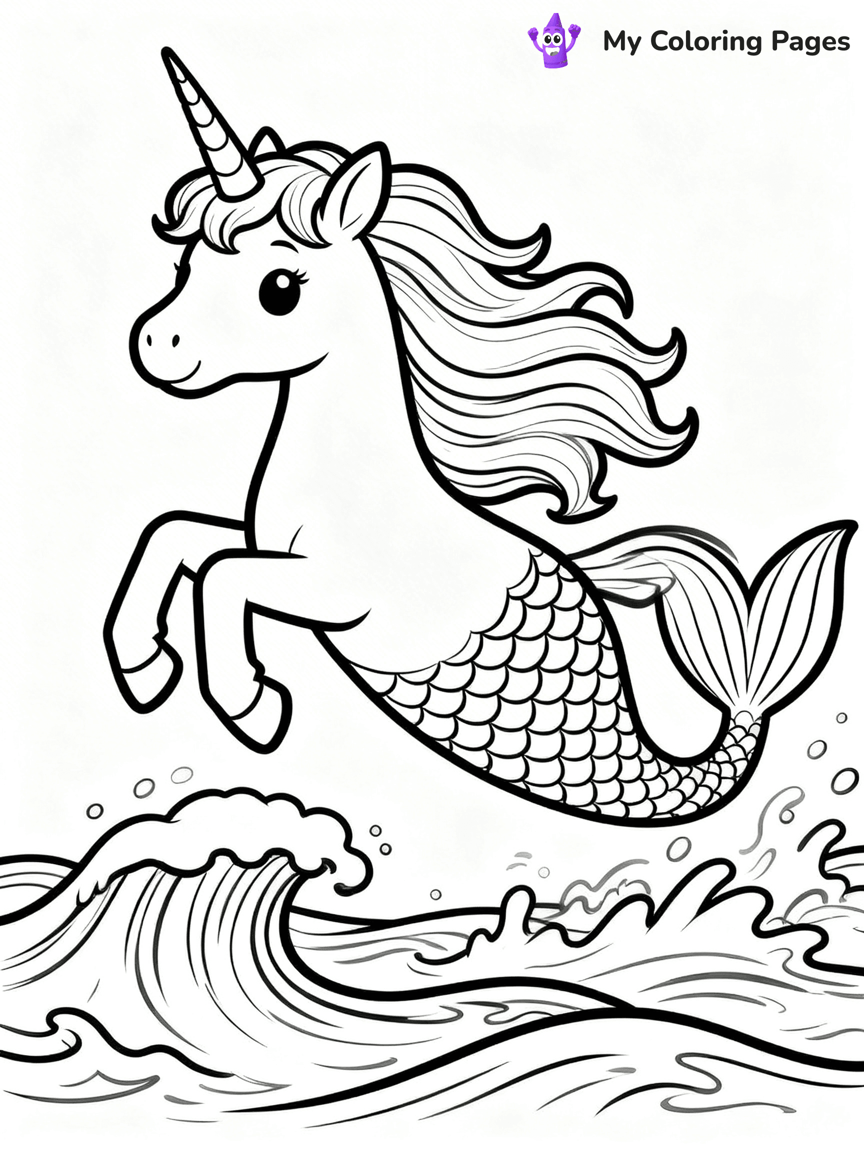 Unicorn Mermaid Coloring Pages - 23