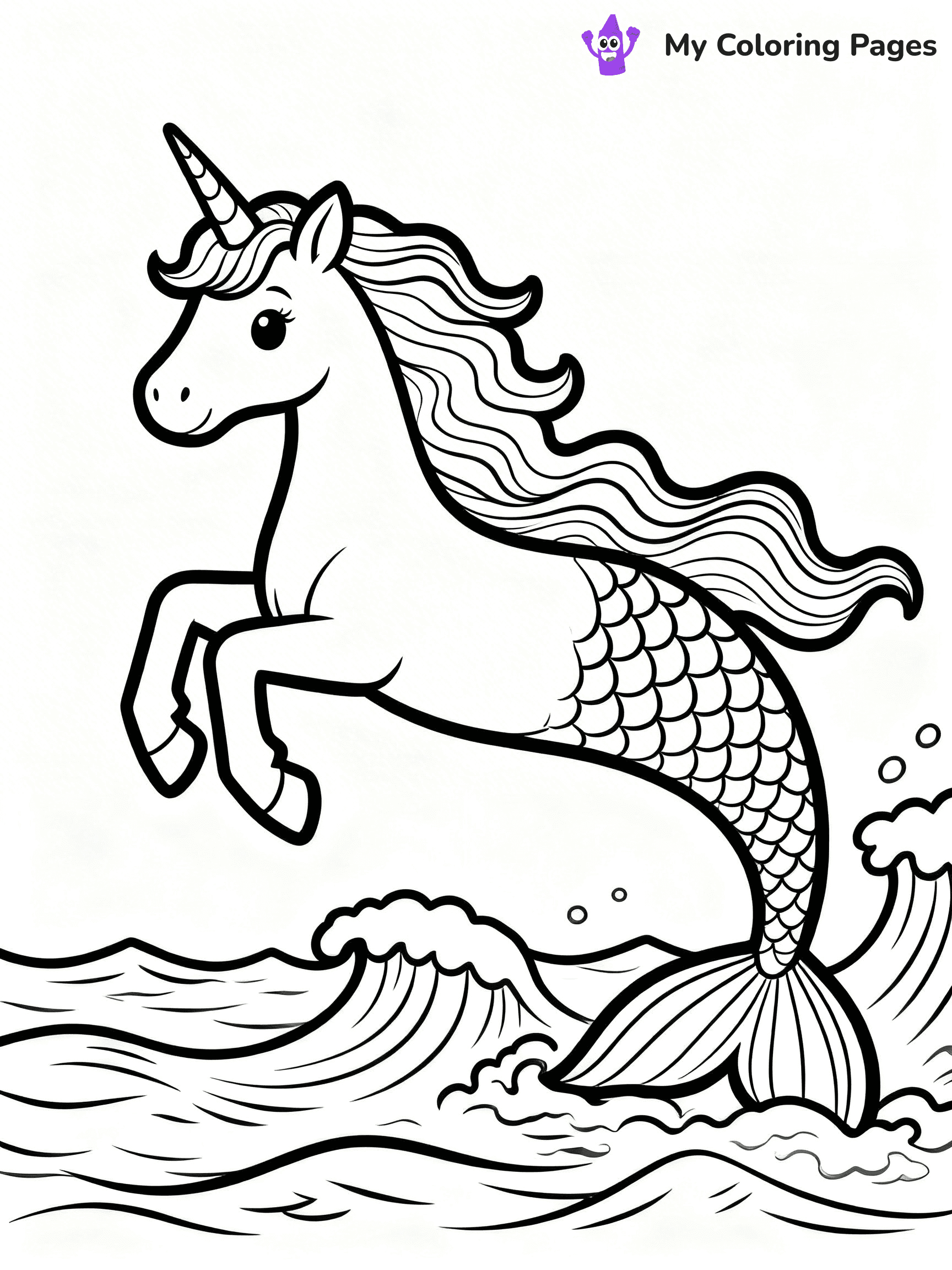 Unicorn Mermaid Coloring Pages - 22