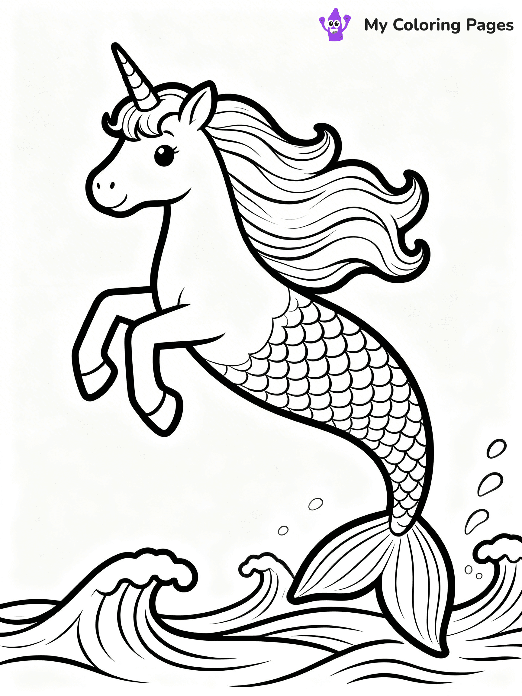 Unicorn Mermaid Coloring Pages - 21