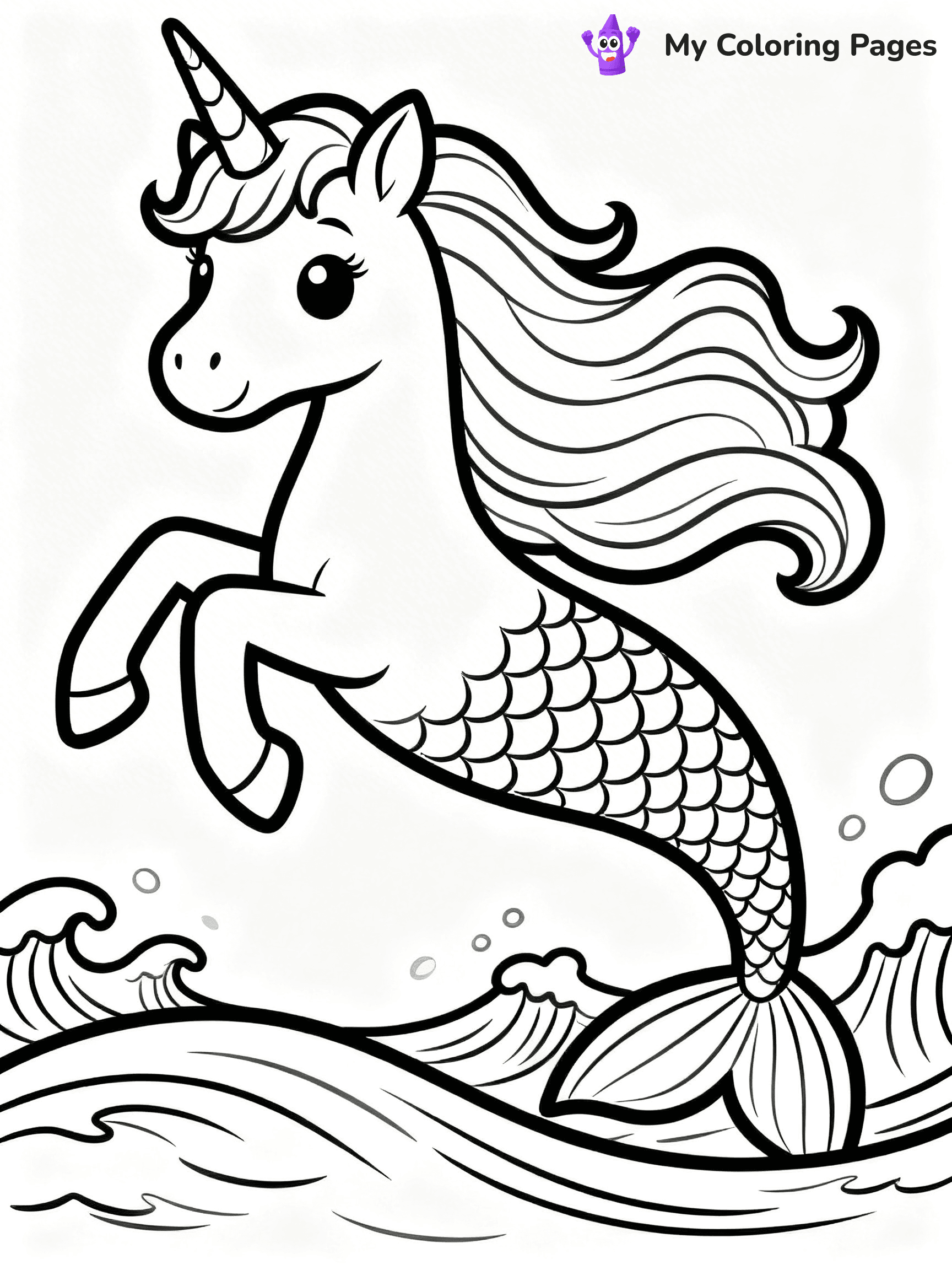 Unicorn Mermaid Coloring Pages - 20