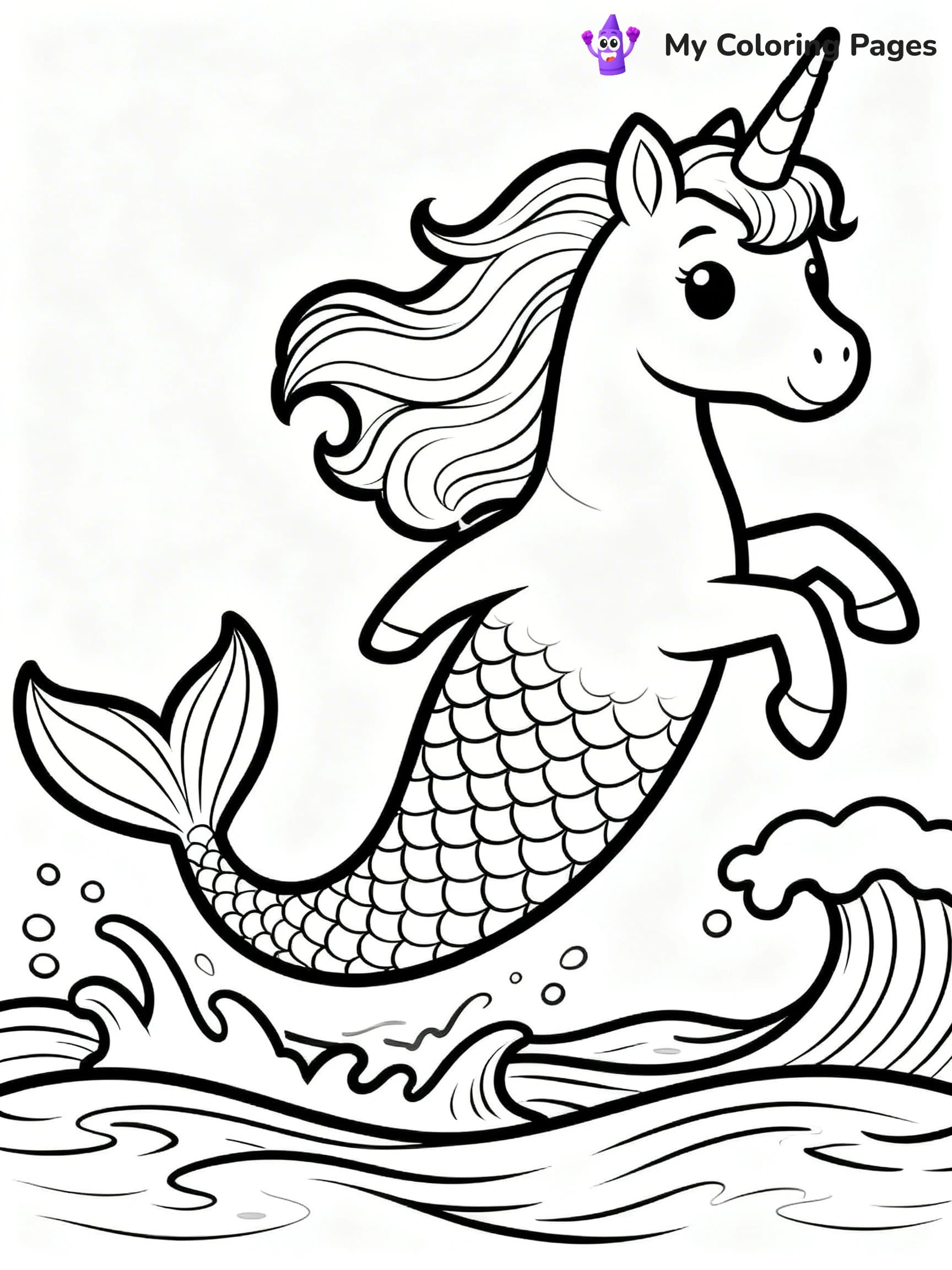 Unicorn Mermaid Coloring Pages - 19