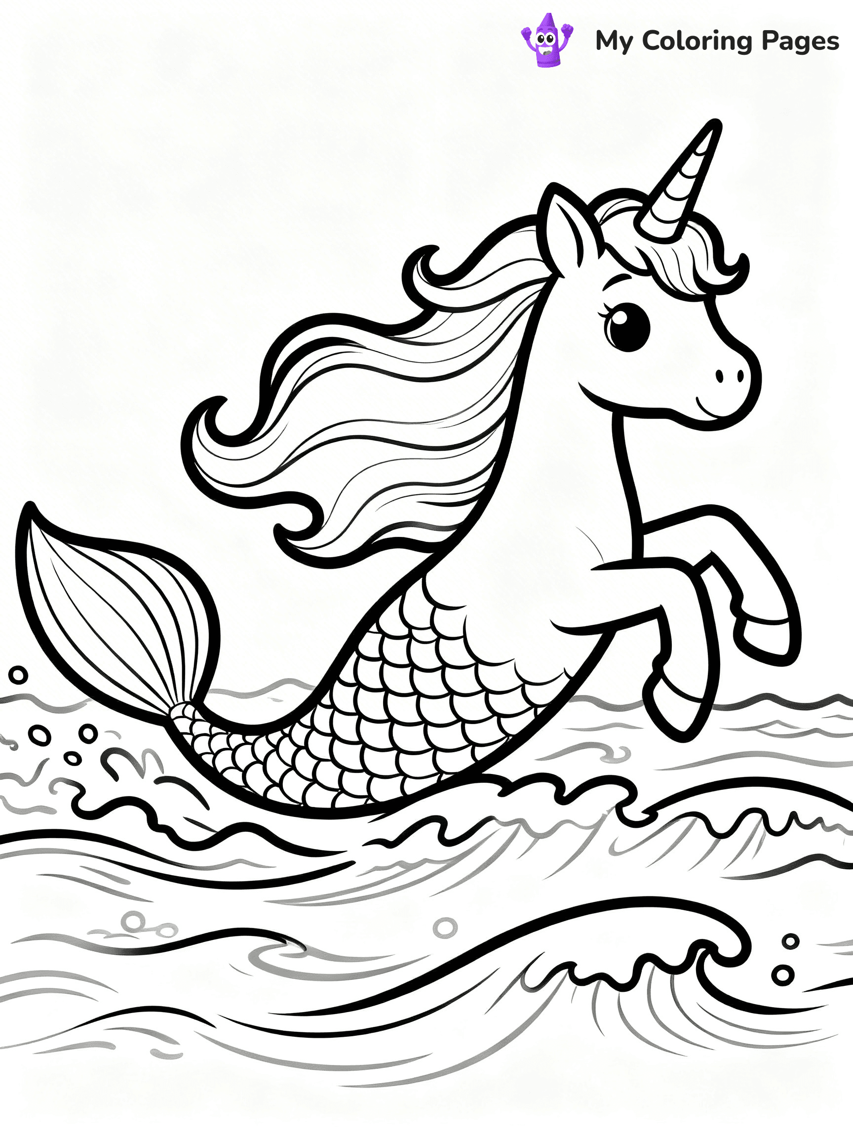 Unicorn Mermaid Coloring Pages - 18