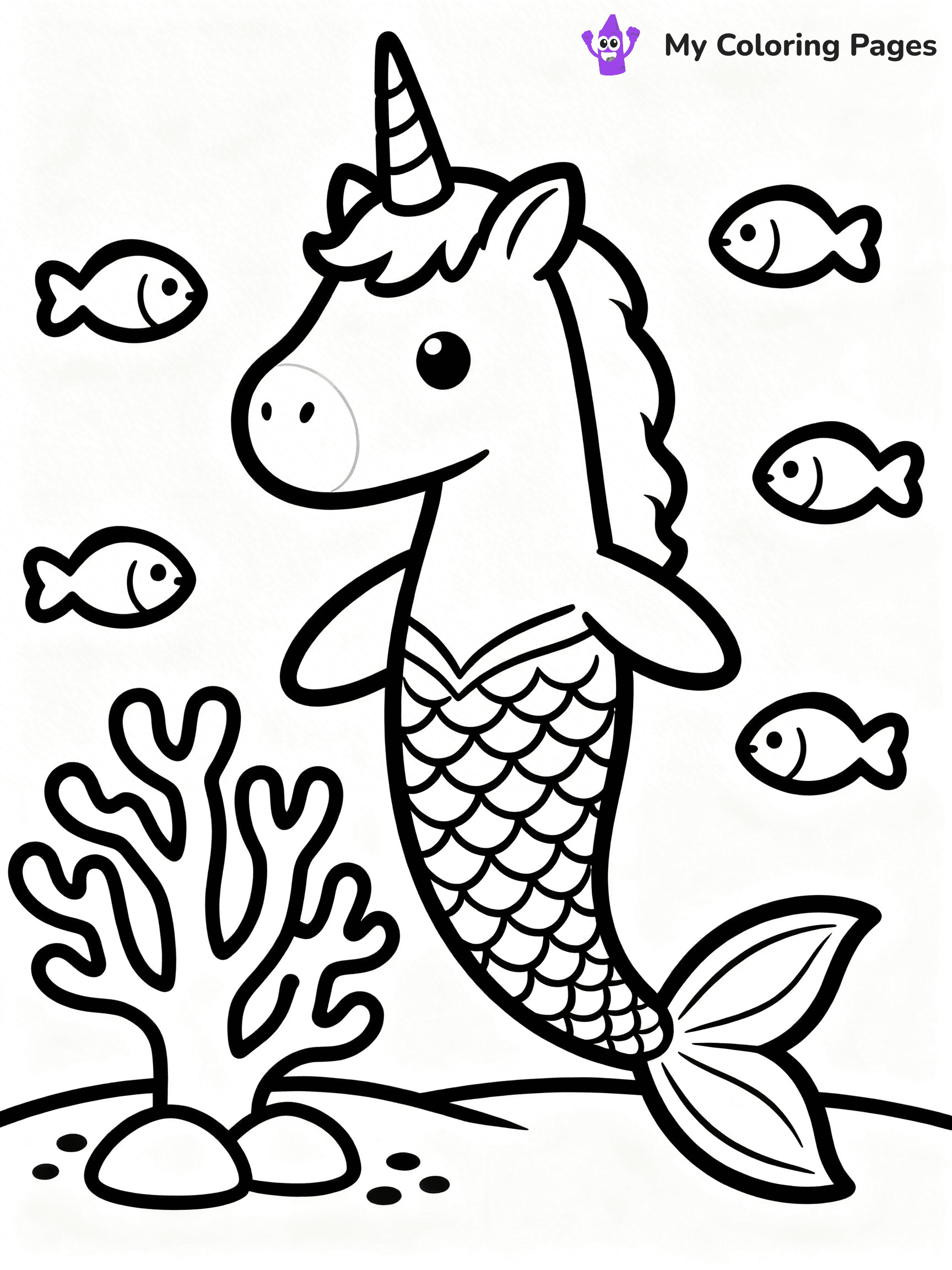 Unicorn Mermaid Coloring Pages - 16