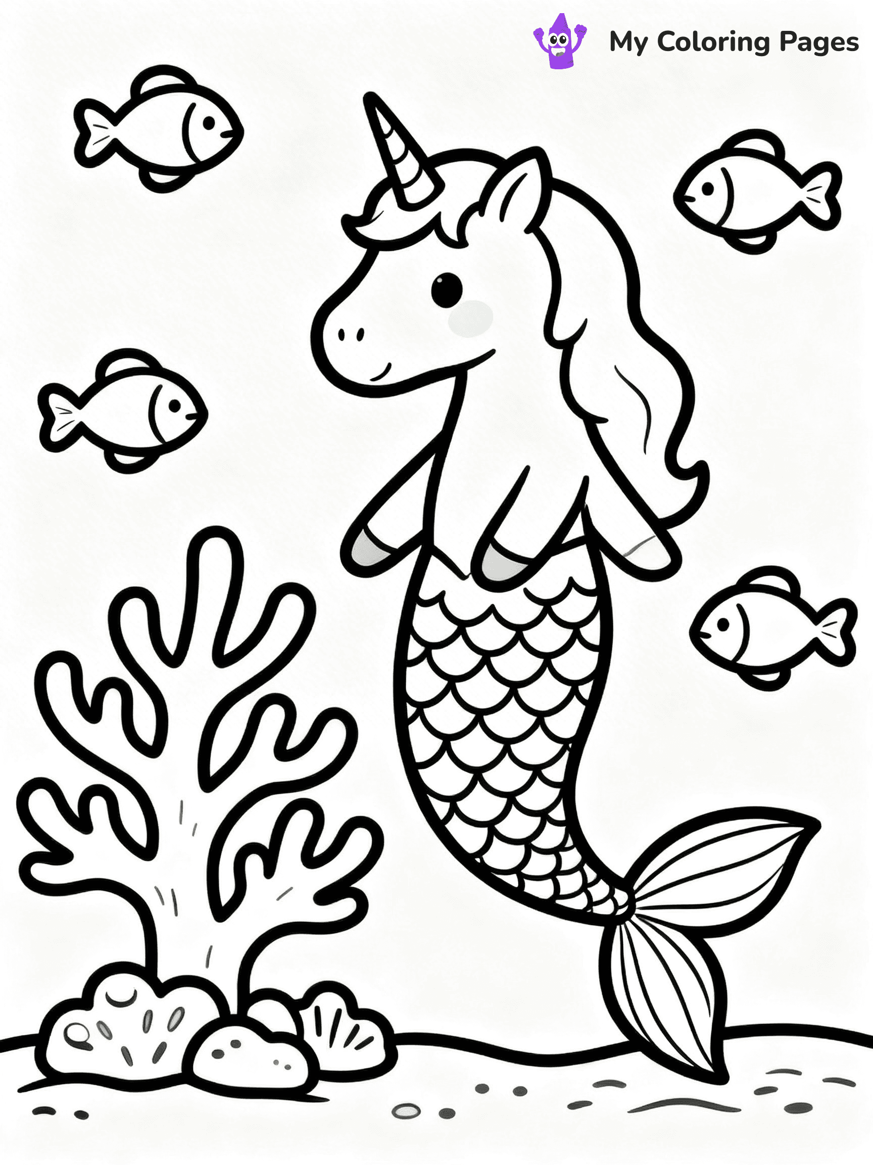 Unicorn Mermaid Coloring Pages - 14