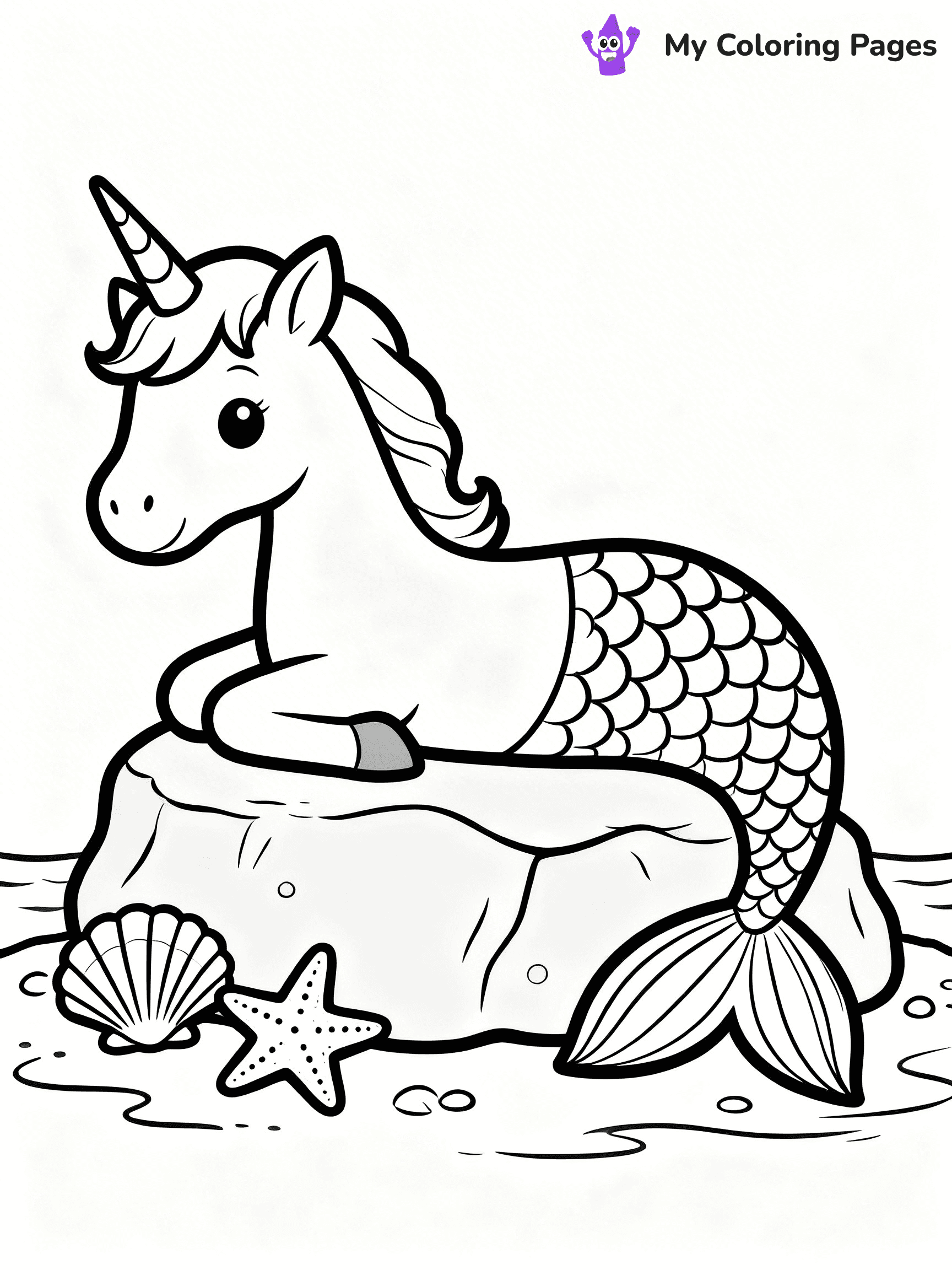 Unicorn Mermaid Coloring Pages - 5