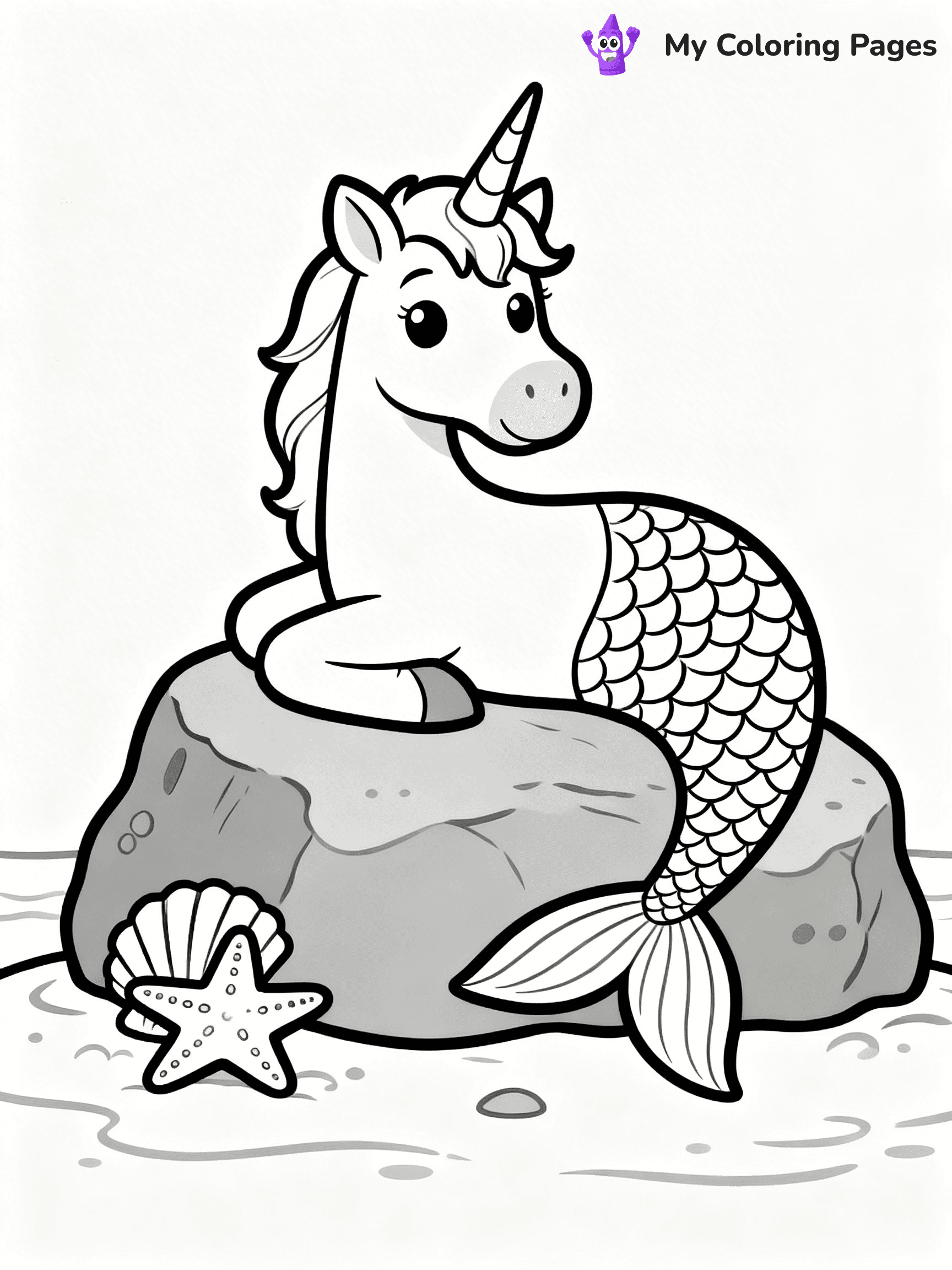 Unicorn Mermaid Coloring Pages - 3