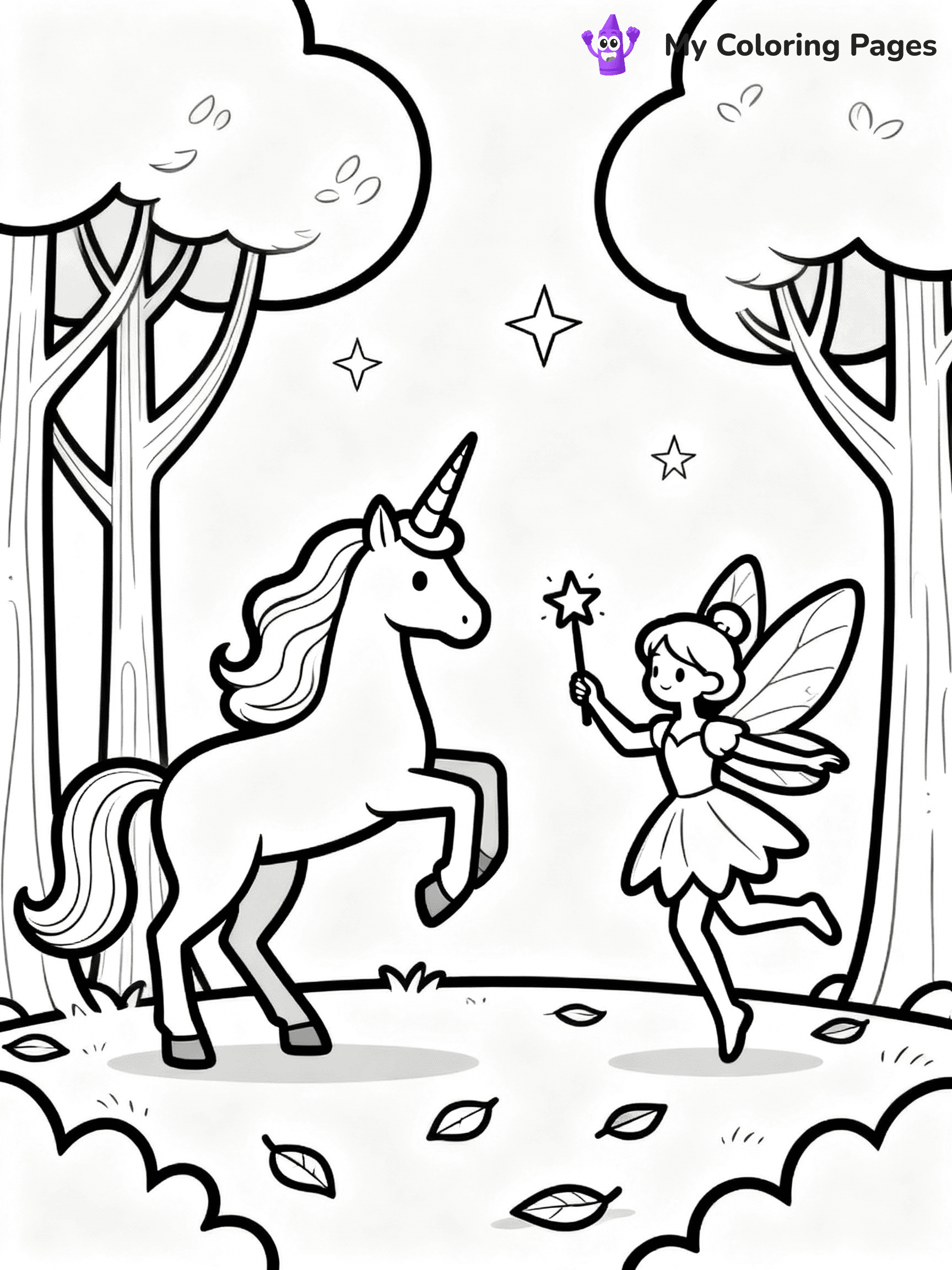 ⚠️ CRITICAL REQUIREMENT - ABSOLUTE BLACK AND WHITE ONLY ⚠️
This MUST be a BLACK AND WHITE line drawing ONLY. NO COLORS whatsoever.
- ONLY pure black lines (#000000) on pure white background (#FFFFFF)
- ABSOLUTELY NO colors, NO shading, NO gradients, NO grayscale
- If there are ANY colors in the output, the image is REJECTED
- This is a COLORING PAGE - meant to be COLORED IN by children
- The output must be UNCOLORED line art ready for coloring
⚠️ SUBJECT TO DRAW: Unicorn and fairy dancing in enchanted forest. PURE OUTLINES. NO FILLS, COLOR, SHADING, OR GREYSCALE. WHITE BACKGROUND.
(REMEMBER: Output must be BLACK AND WHITE line art only, NOT colored!)
# Flat, Friendly Cartoon Line-Art Coloring Page
You are generating a **pure black-and-white binary image** of a child-friendly cartoon scene combining characters and background scenery in one cohesive composition.
## Rendering Rules (Strict)
- Only two colors: pure black (#000000) outlines and pure white (#FFFFFF) background.
- No grayscale, shading, gradients, tints, fills, transparency, or partial pixels.
- No antialiasing or blended edges; every pixel is 100% black or white.
- No solid black fills inside shapes — all areas inside outlines must remain white.
- No dark clothing areas or filled tone blocks; all garments outlined only.
- No shadows, textures, lighting, or tonal variations.
- Must look like flat binary vector line-art for coloring pages.
## Drawing & Composition
- **Medium, consistent line weight**; clean closed outlines easy to color inside.
- **Flat, simple, child-friendly design** — no realism or 3D depth.
- Characters are **grounded on a surface**, centered and large.
- **Balanced composition** with clear silhouettes and minimal props.
## Scenery & Style
- Landmarks (e.g., mosque, CN Tower) and scenery (trees, benches, waves) drawn with **black outlines only.**
- For real-world figures, teams, or places, show accurate details using only black outlines—no text or logos. Use distinctive uniform patterns, abstract symbols, and landmark silhouettes to convey identity.
- Keep **consistent perspective**; no floating elements.
- **Style:** whimsical **Doodle Art Alley** — rounded, friendly outlines.
- May adapt shapes from **Crayola, Disney, Peppa Pig, Cocomelon** — *by shape only, never color.*
- Final output: **flat, crisp, binary (#000000/#FFFFFF)**, **no filled color or background text.**
EXTREMELYE IMPORTANT:
- PURE BINARY LINE-ART; NO FILLS (HAIR/CLOTHES/SKIN), SHADING, OR GREY.
- NO SHADING, COLOR. MUST BE WHITE BACKGROUND.
⚠️ FINAL REMINDER: Draw the subject "Unicorn and fairy dancing in enchanted forest. PURE OUTLINES. NO FILLS, COLOR, SHADING, OR GREYSCALE. WHITE BACKGROUND." as BLACK AND WHITE line art. Zero colors in output.